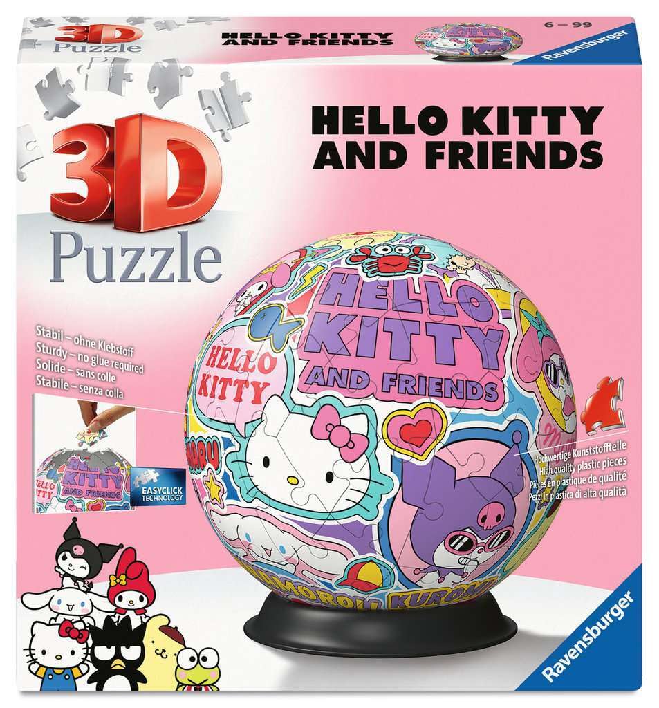 Ravensburger Hello Kitty 3D Jigsaw Puzzle Ball - 72 Piece Puzzle for Kids Age 6 and Up