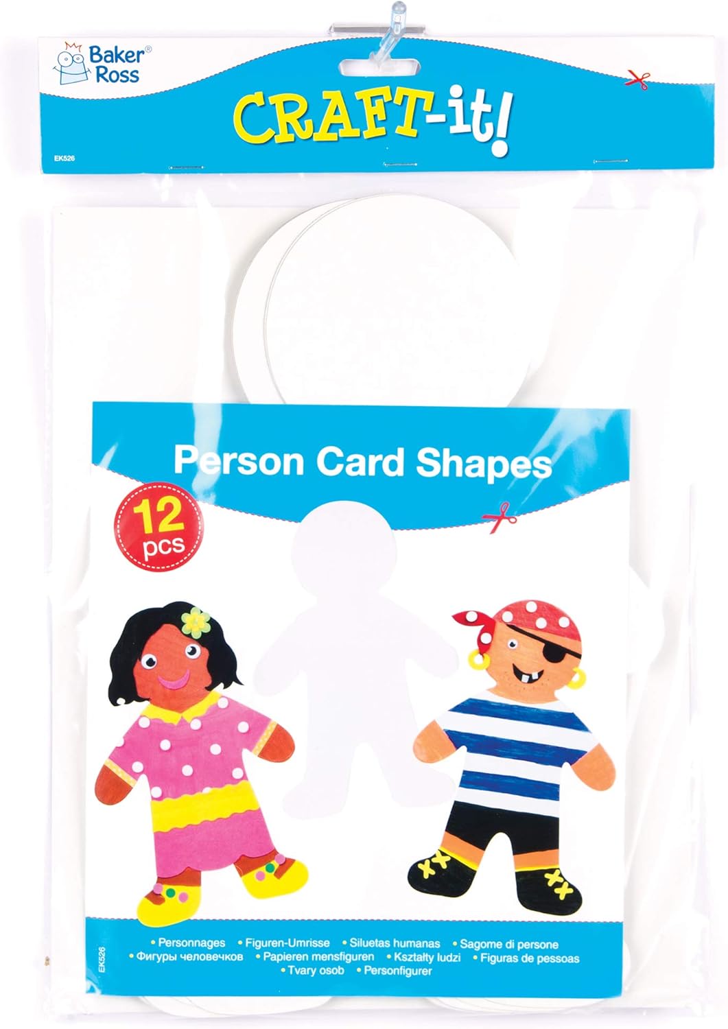 Baker Ross EK526 Large Person Card Shapes - Pack of 12 for Kids Arts and Crafts, 30cm White Cut-Outs 3