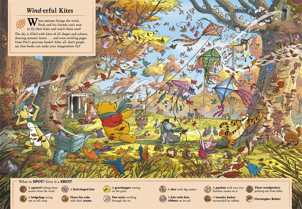 Studio Press Disney Winnie The Pooh 100 Things to Find in the Hundred Acre Wood Search Book | Paperback | English