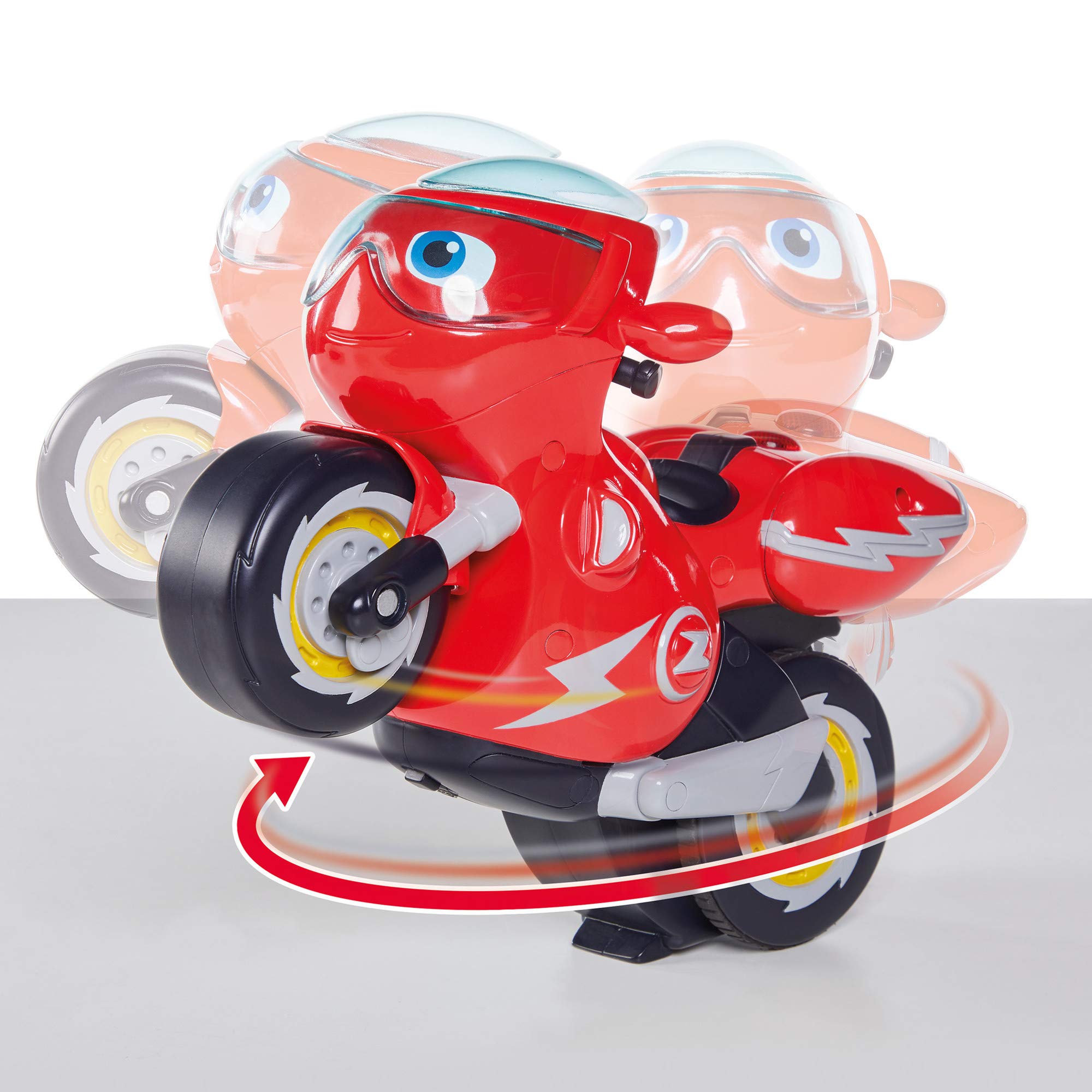 Ricky Zoom T20055A Ferngesteuertes Stunt-Motorrad-Spielset – Wheelie &amp; 360-Grad-Dreh-Action für Kinder 7