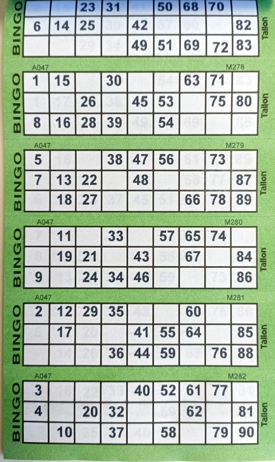 1ABOVE Bingo-Tickets Schreibwaren Multi Fun Bücher Seiten Jumbo 9