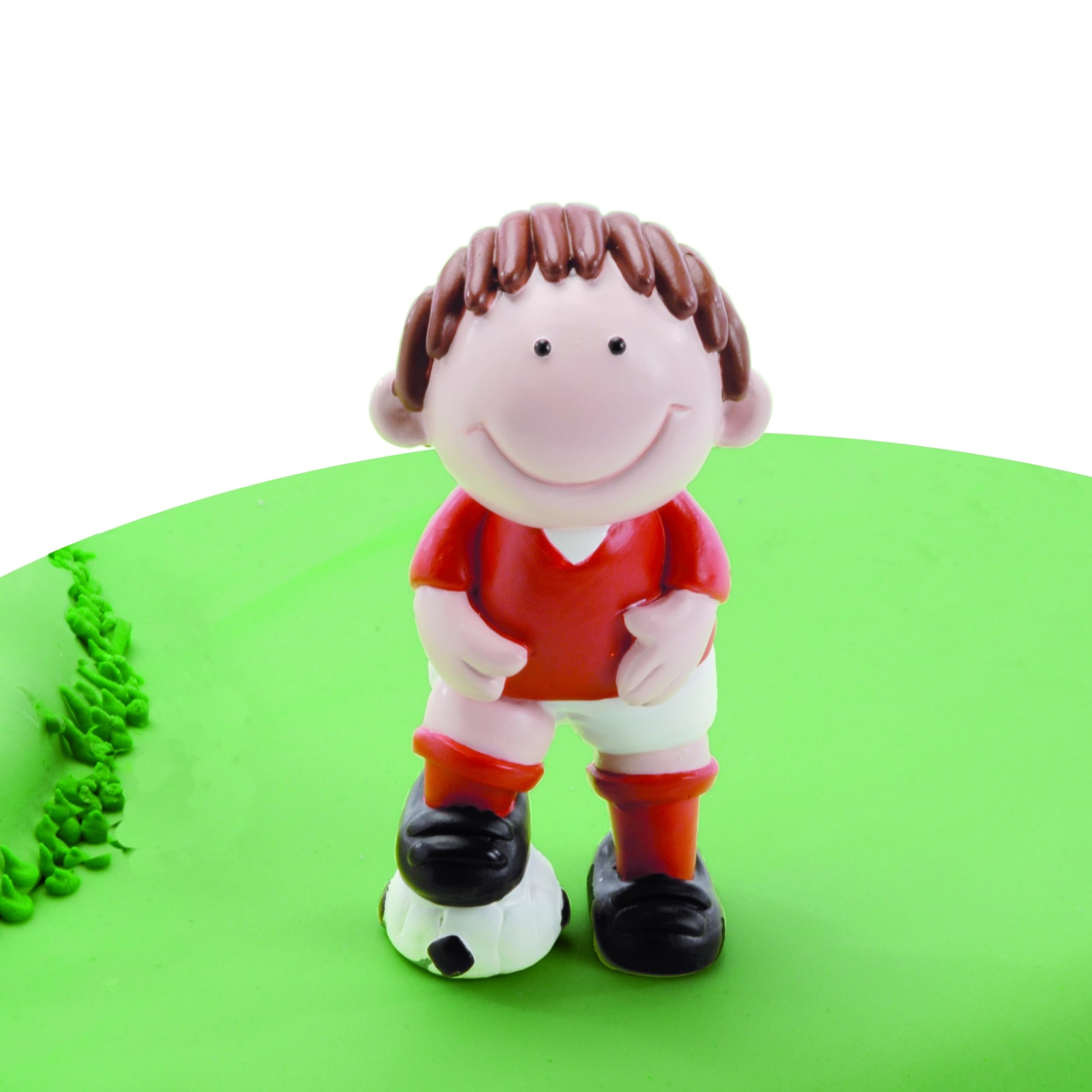 Anniversary House Football Cake Topper Keepsake Set - 2 Piece Red Resin Decoration | Unisex | 7.5cm (3") 4