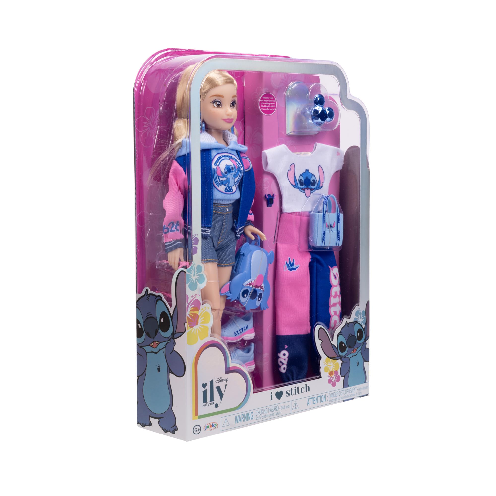 Disney ily 4EVER Stitch Fashion Doll with Varsity Jacket - 11.5" Tall, Poseable with Mickey Ring 6