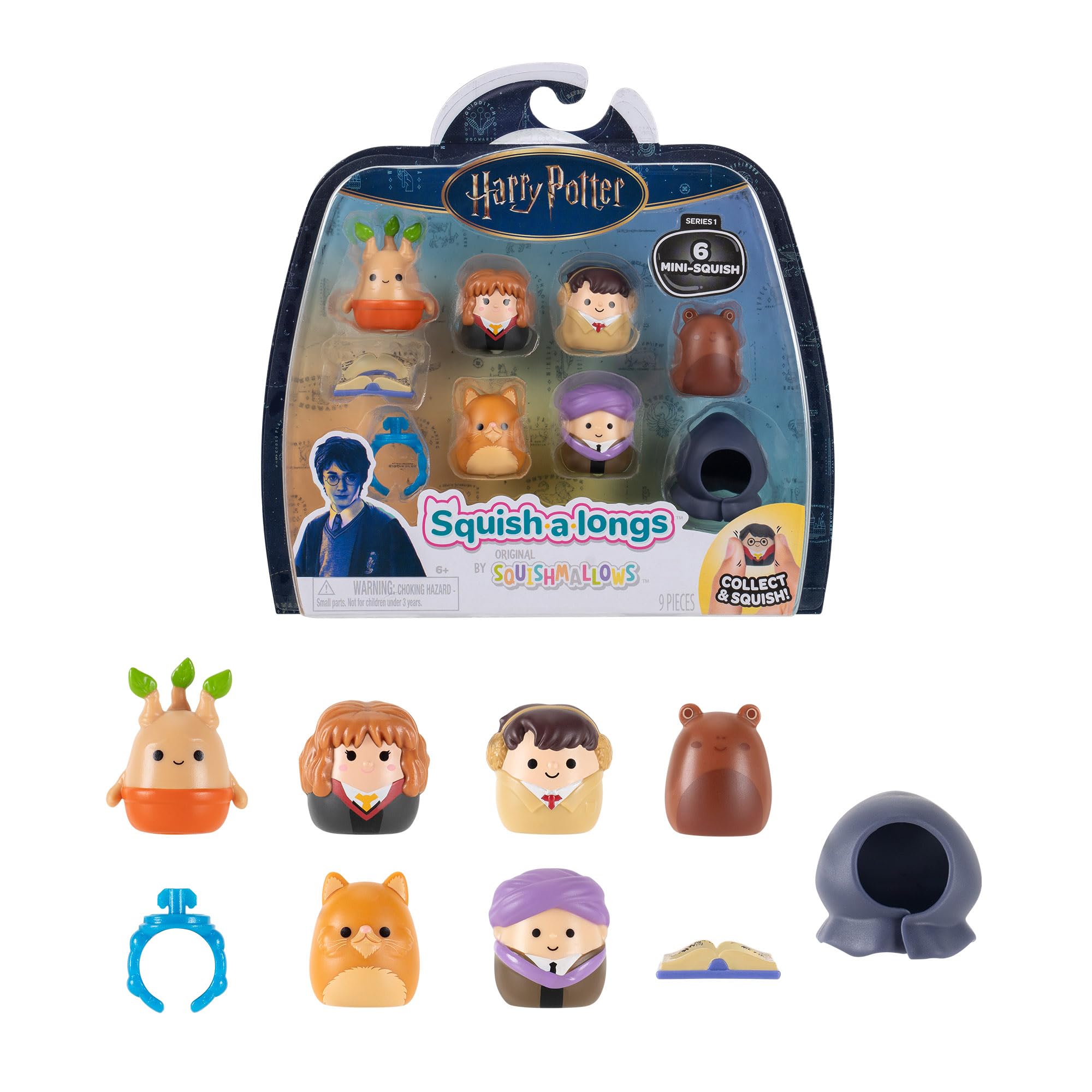 Squish-a-longs Harry Potter Mini-Squish 6-Pack with Accessories - Ages 6+