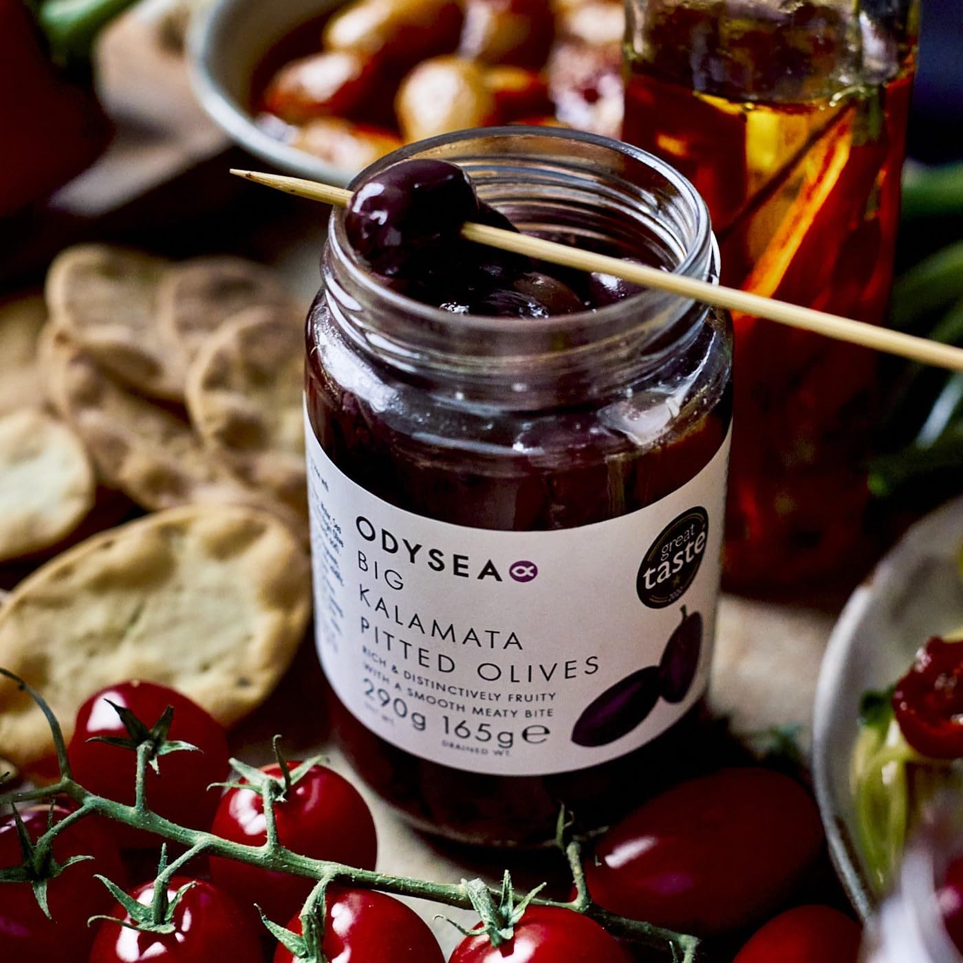 Odysea Große Kalamata-Oliven ohne Stein, Glas, 290 g 4