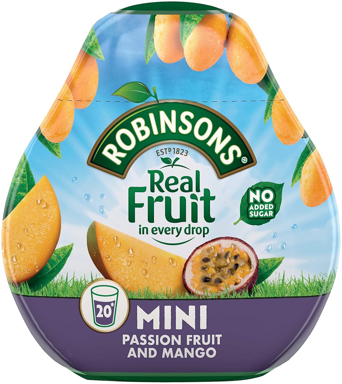 Robinsons Mini Passionfruit and Mango Concentrate - 66 ml | Makes 20 Drinks | No Added Sugar