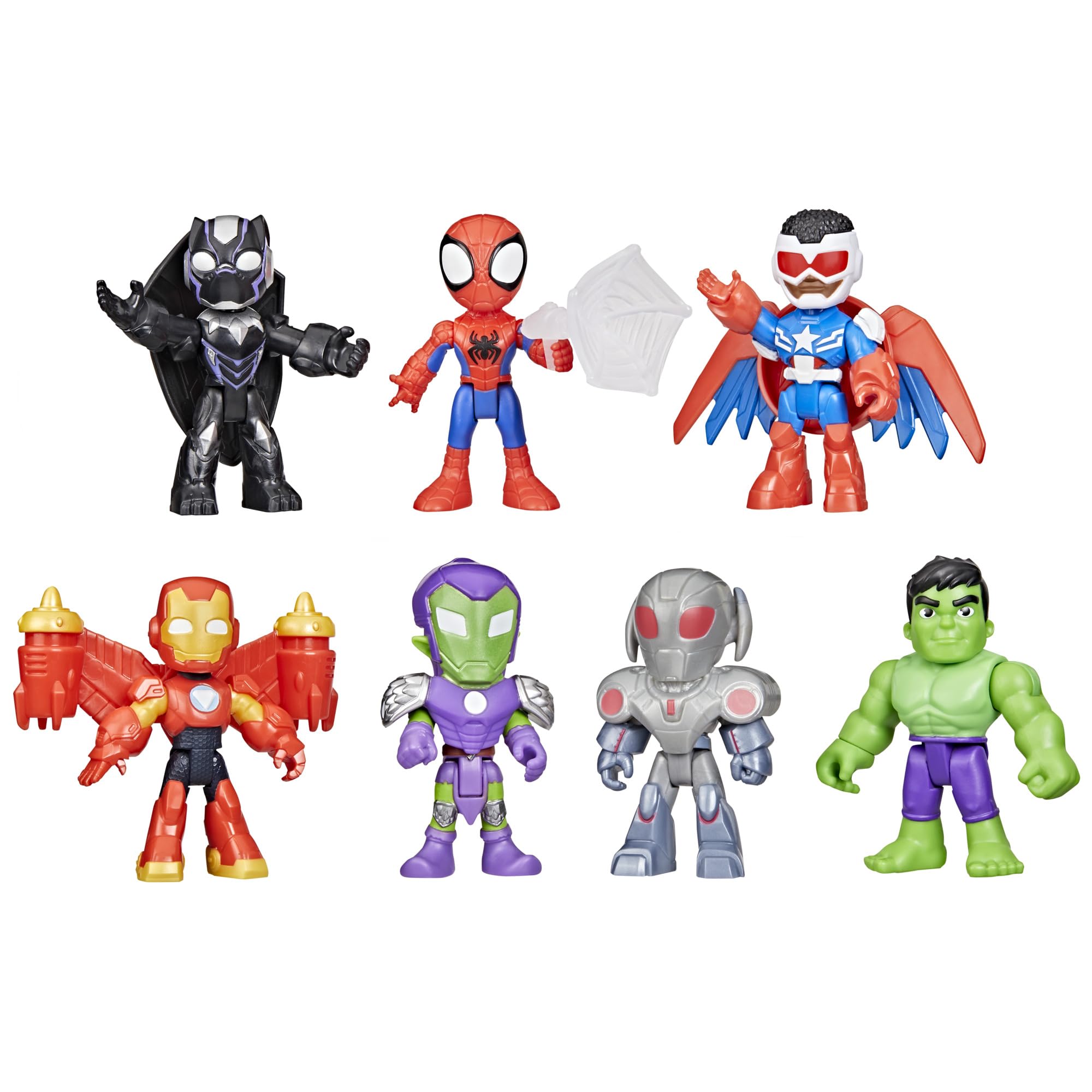 Spidey and Iron Man: Avengers Team-Up! Action Figure Set - 7-Piece Marvel Toy Collection for Kids