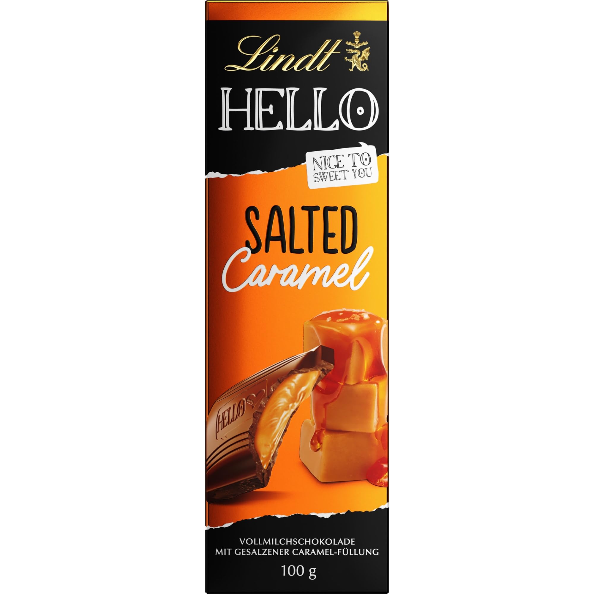 Lindt Hello Salted Caramel Milchschokoladentafel 100g