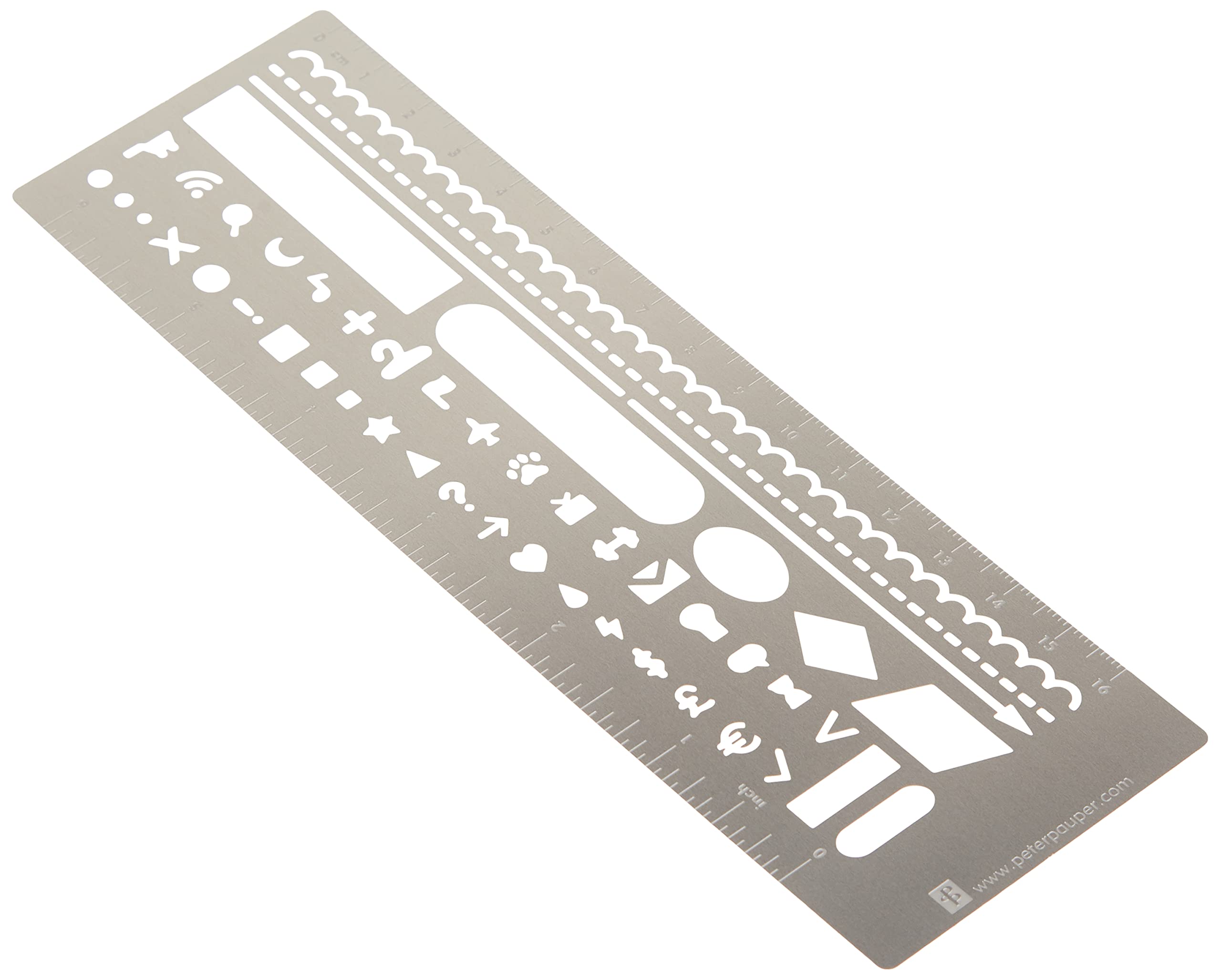Peter Pauper Press Metal Stencil Bookmark - Silver | 181x64x3mm | Multipurpose Tool 3