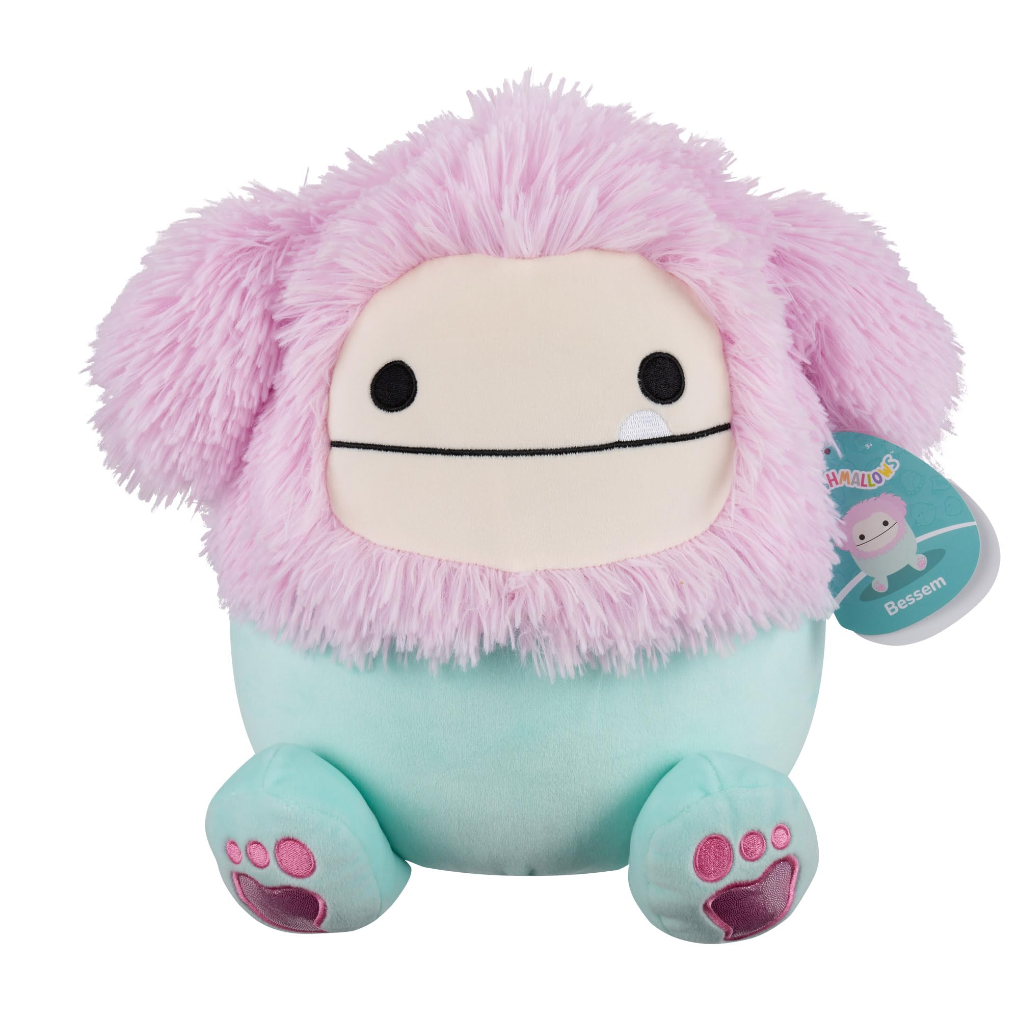 Squishmallows 12-Inch Bessem the Mint and Pink Bigfoot with Sparkly Feet - Plush Toy 5