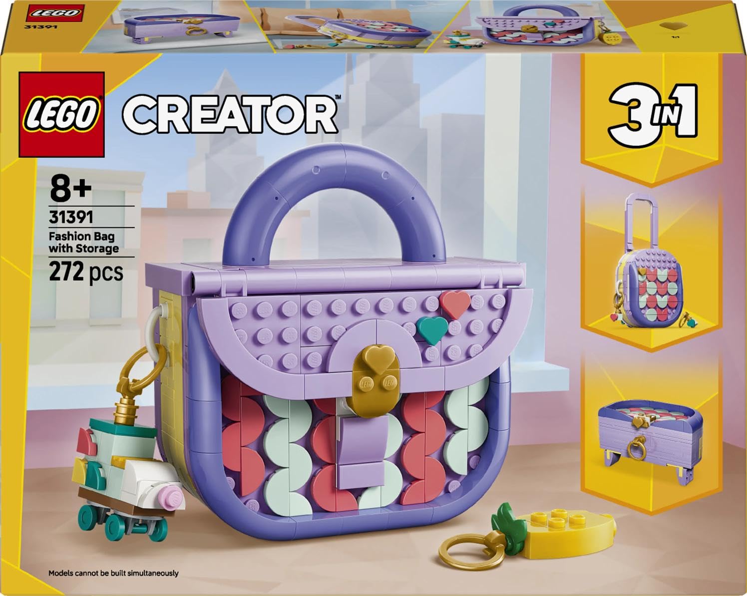 LEGO Creator 3 in 1 Art Fashion Bag with Storage Building Set | 3 Models in 1 | Ages 8+ 5