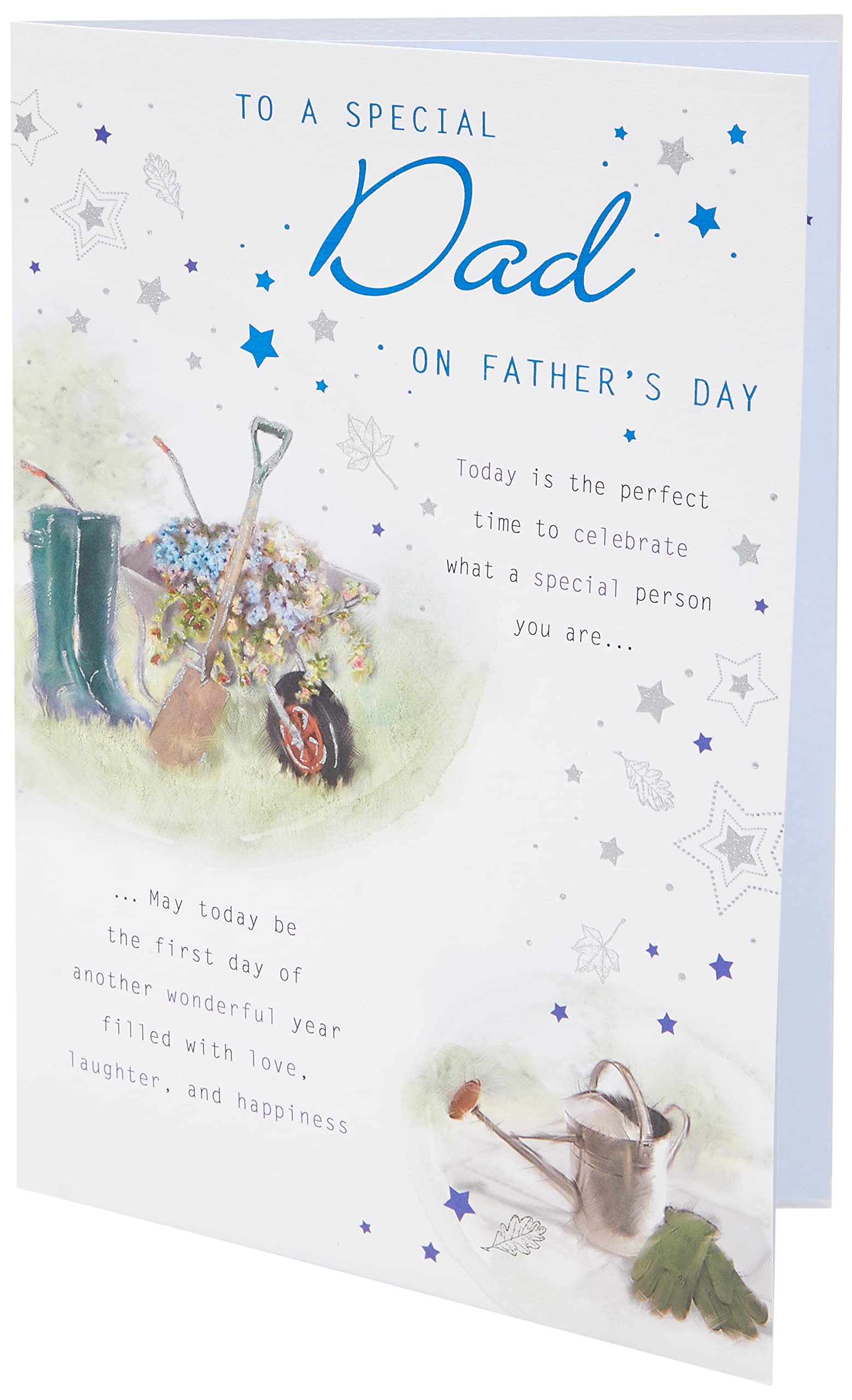 Piccadilly Greetings Dad Father's Day Card | 10 x 7 Inches | White