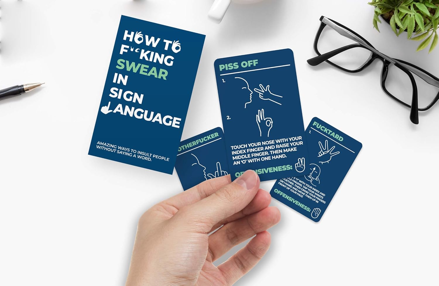 Gift Republic How To Swear in Sign Language Cards - 100 Insults in American Sign 4