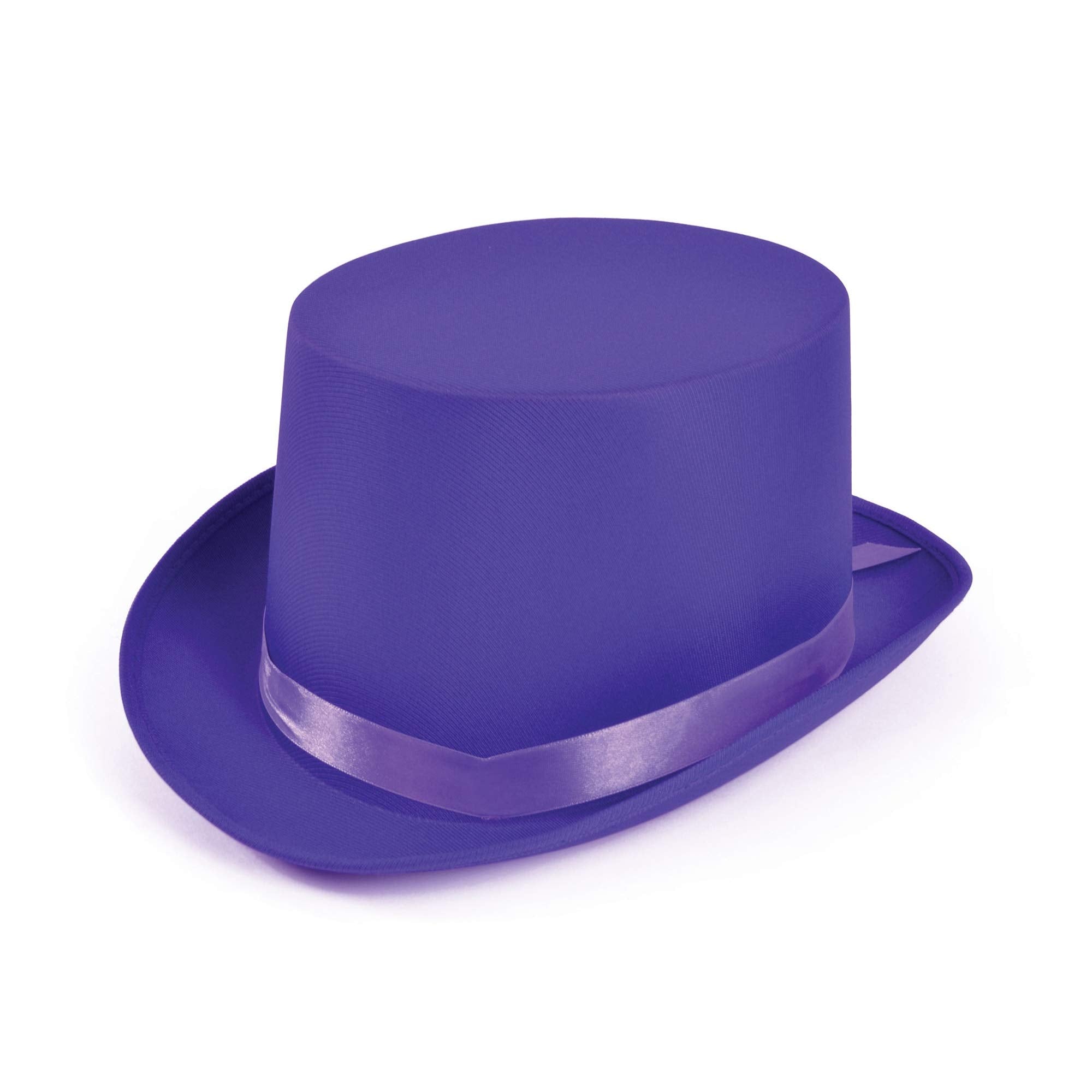 Bristol Novelty Purple Satin Top Hat - Adult One Size | Polyester/PVC Blend