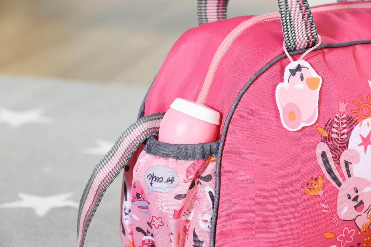 BABY born Doll Changing Bag - Pink Shoulder Bag with Changing Mat, Lotion Bottle & Nappy 15