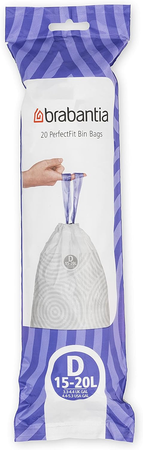 Brabantia - PerfectFit Müllbeutel Multipack (Größe D/15-20 Liter) Dicker Kunststoff 5