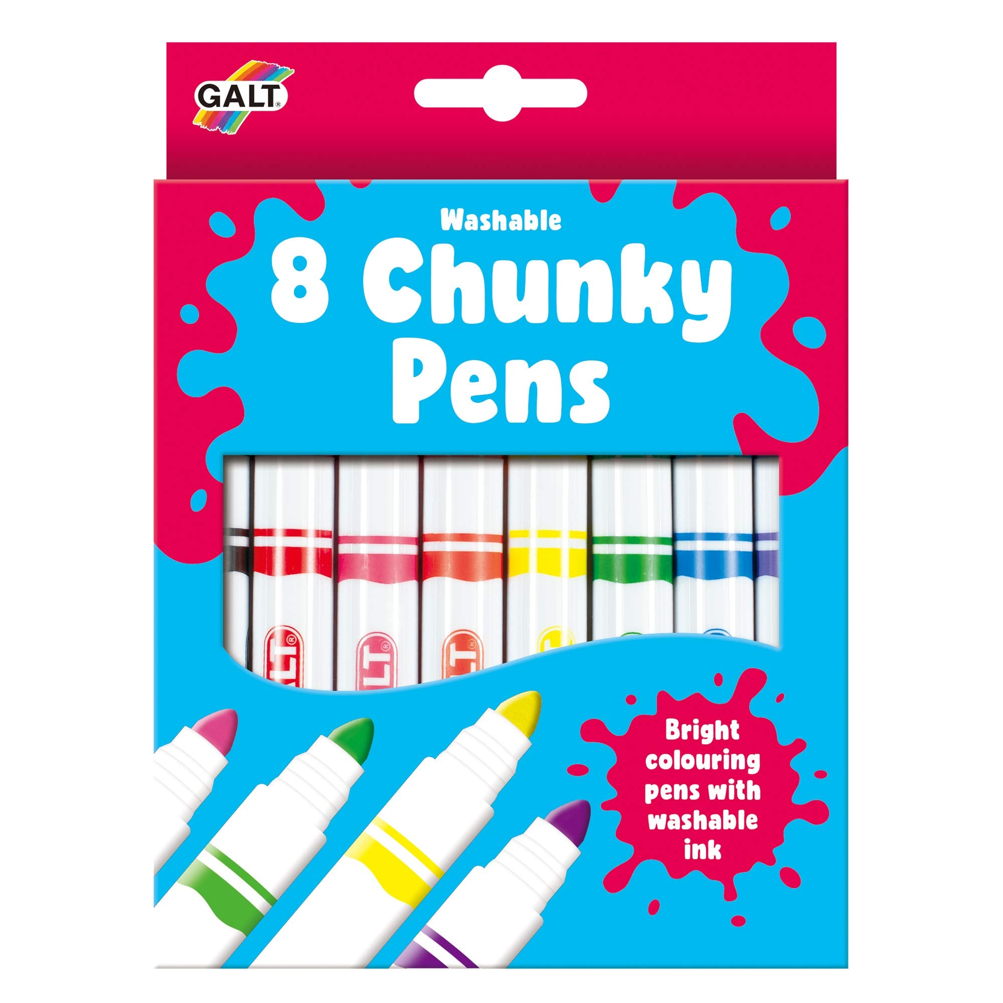 Galt Toys 8 Chunky Washable Colouring Pens - Ideal for Ages 3+ | Medium Point
