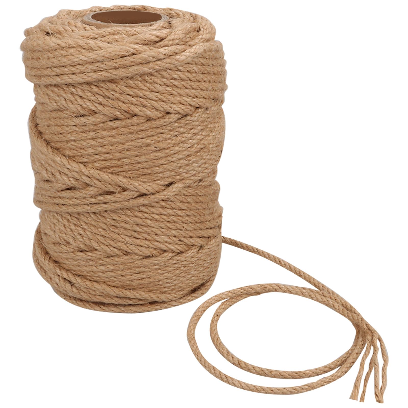 ASelected Natural Jute Rope - 50m x 6mm Durable Sisal Twine for Cat Scratcher Repair & DIY Projects