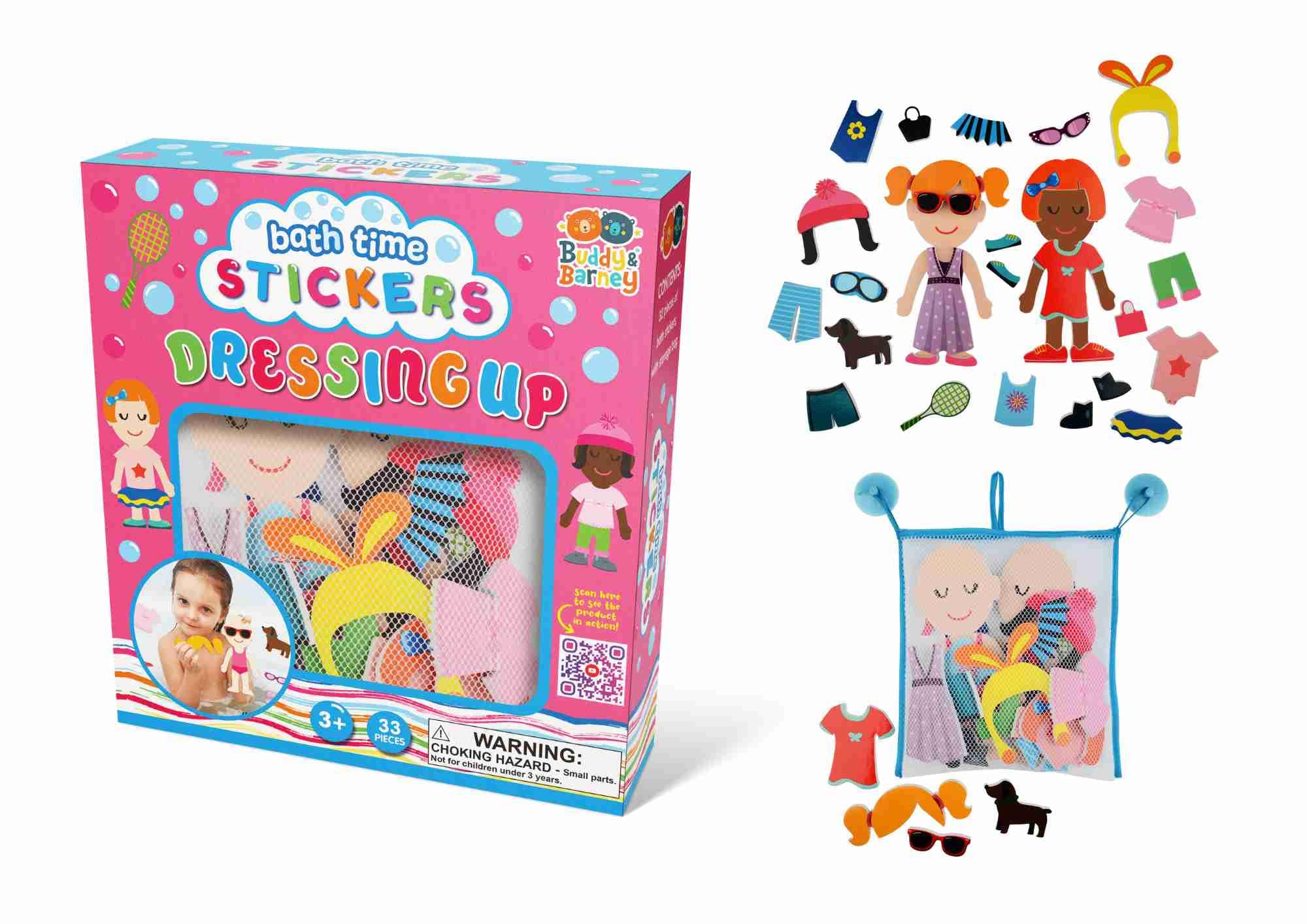 Buddy & Barney - Dressing Up Bath Time Stickers 32-Piece Playset for Kids 3 Years and Up 5