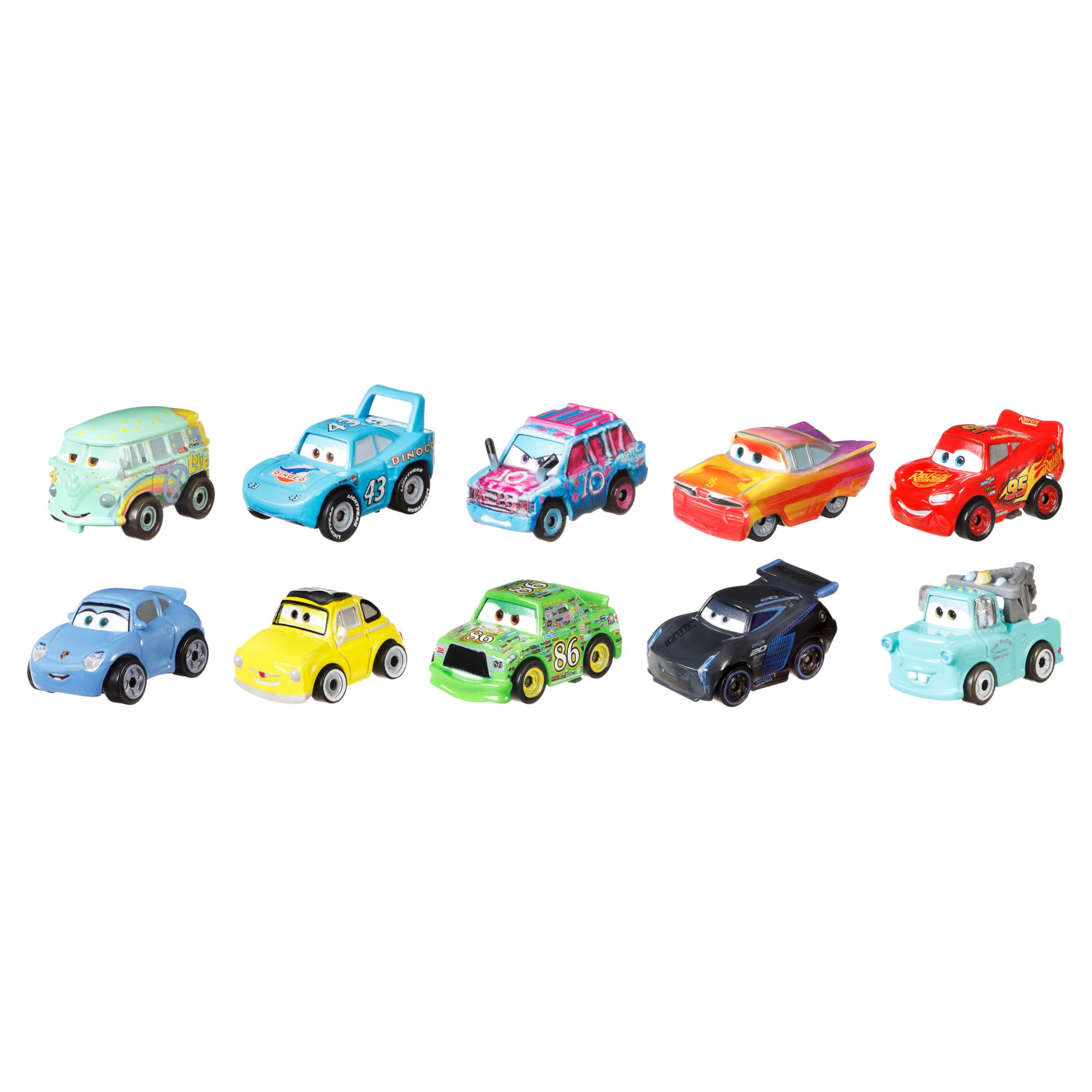 Mattel Disney and Pixar Cars Mini Racers 10-Pack - Collectible Die-Cast Vehicles Set 5