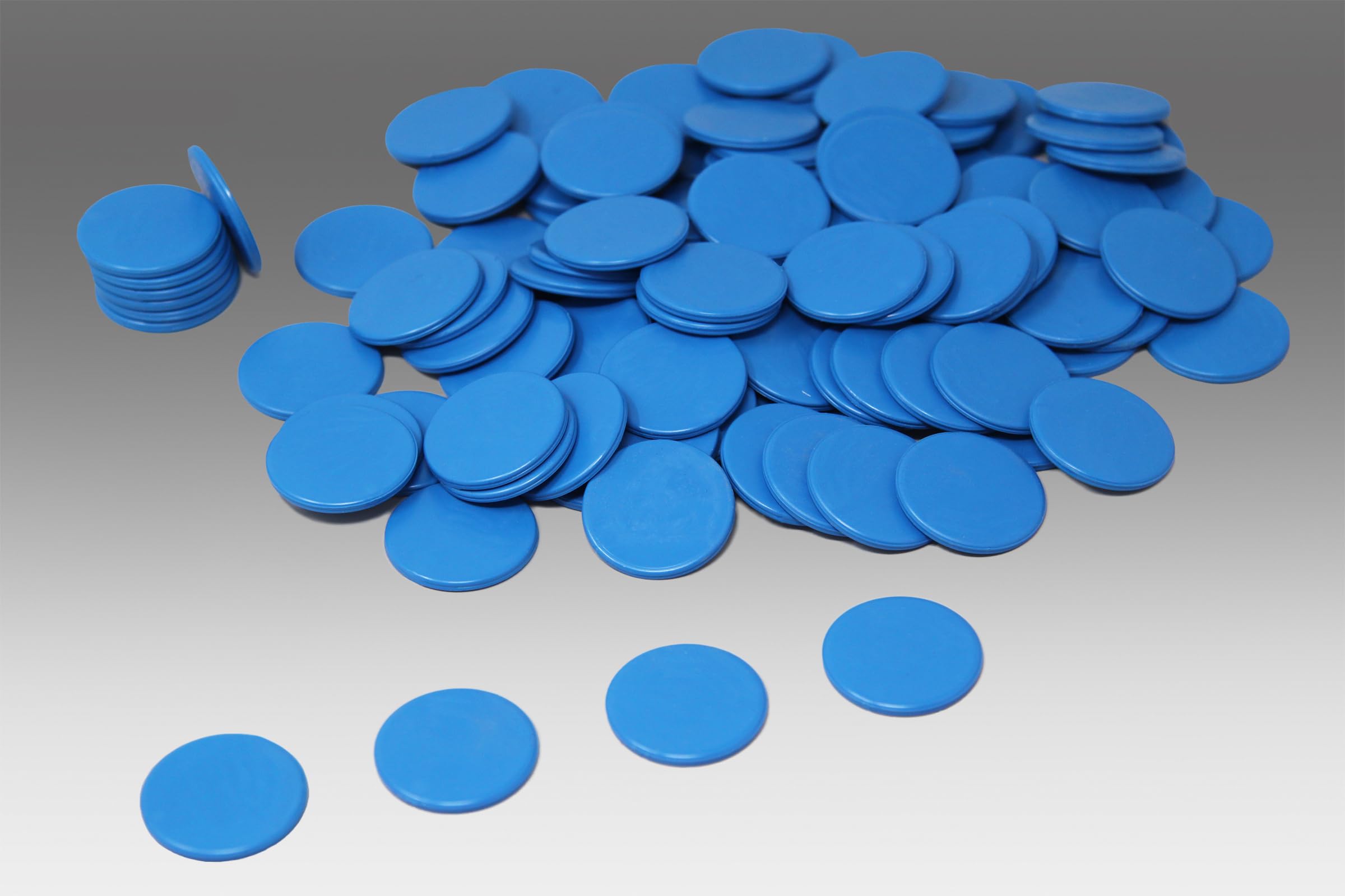 Wissner Game Chips - 100 Blue Counting Markers | ø 25mm | RE-Plastic® Eco-Friendly