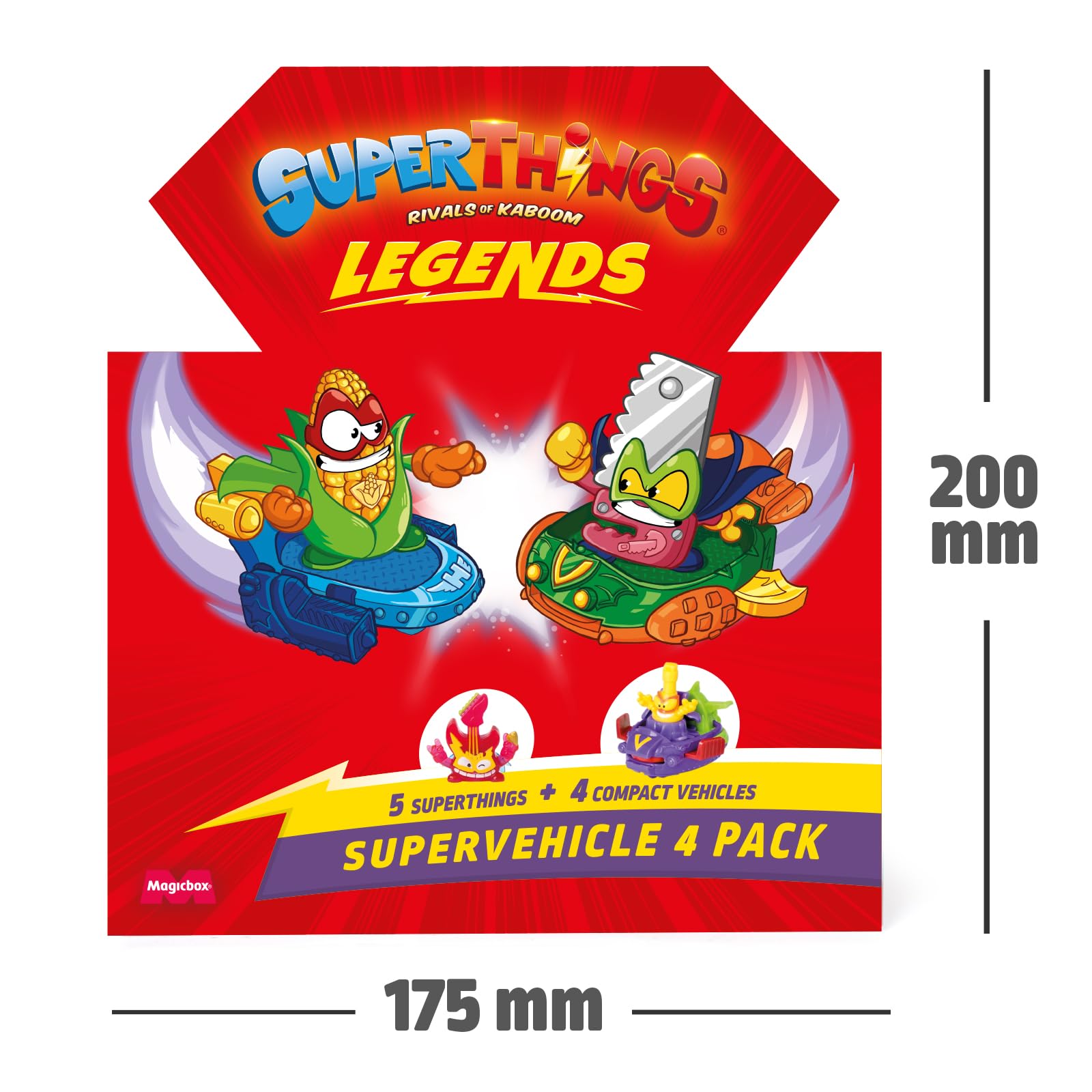 SUPERTHINGS LEGENDS - Super Vehicles 4 Pack with 5 Figures & 4 Vehicles 9
