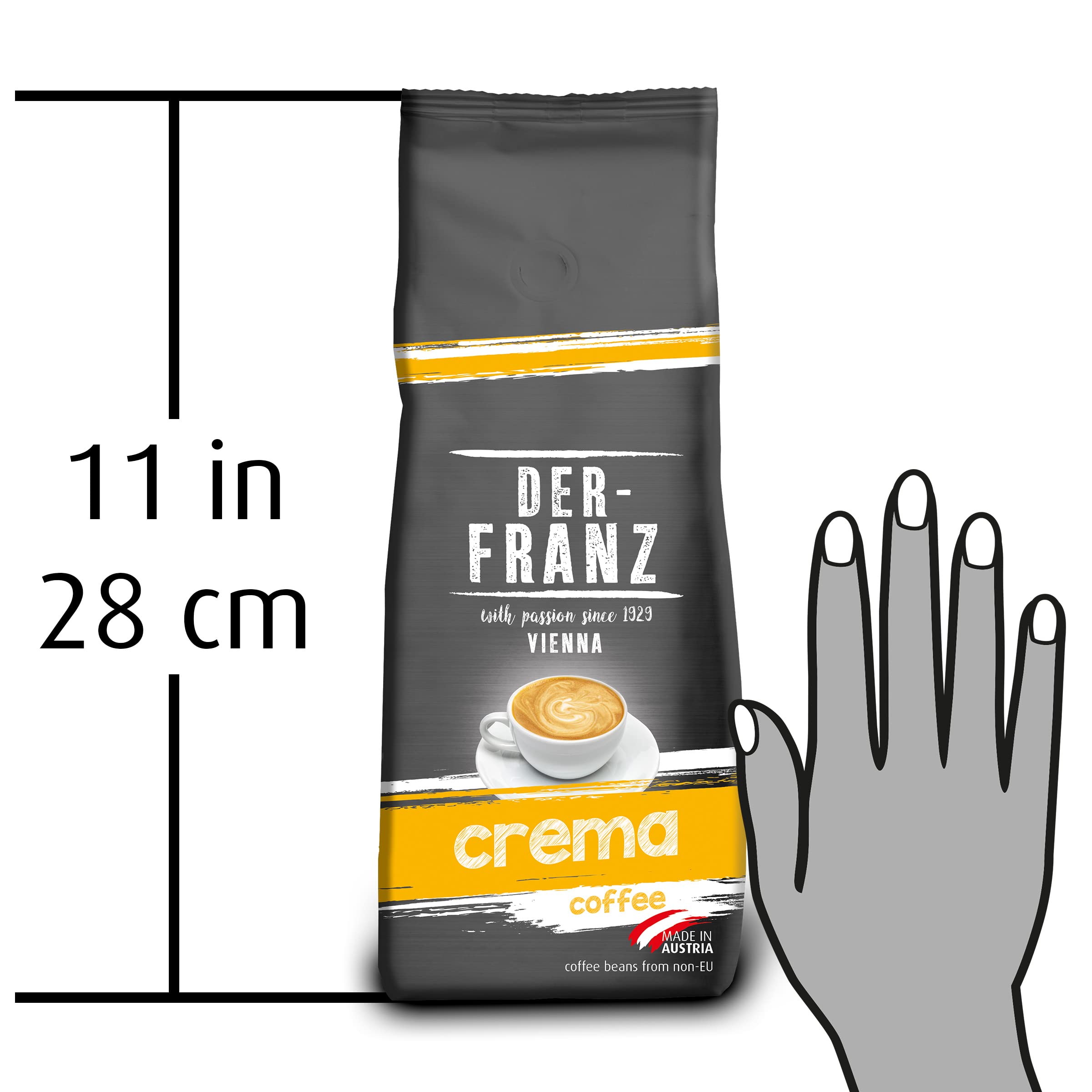 Der-Franz Crema Coffee, Whole Bean, 3 x 500 g 5