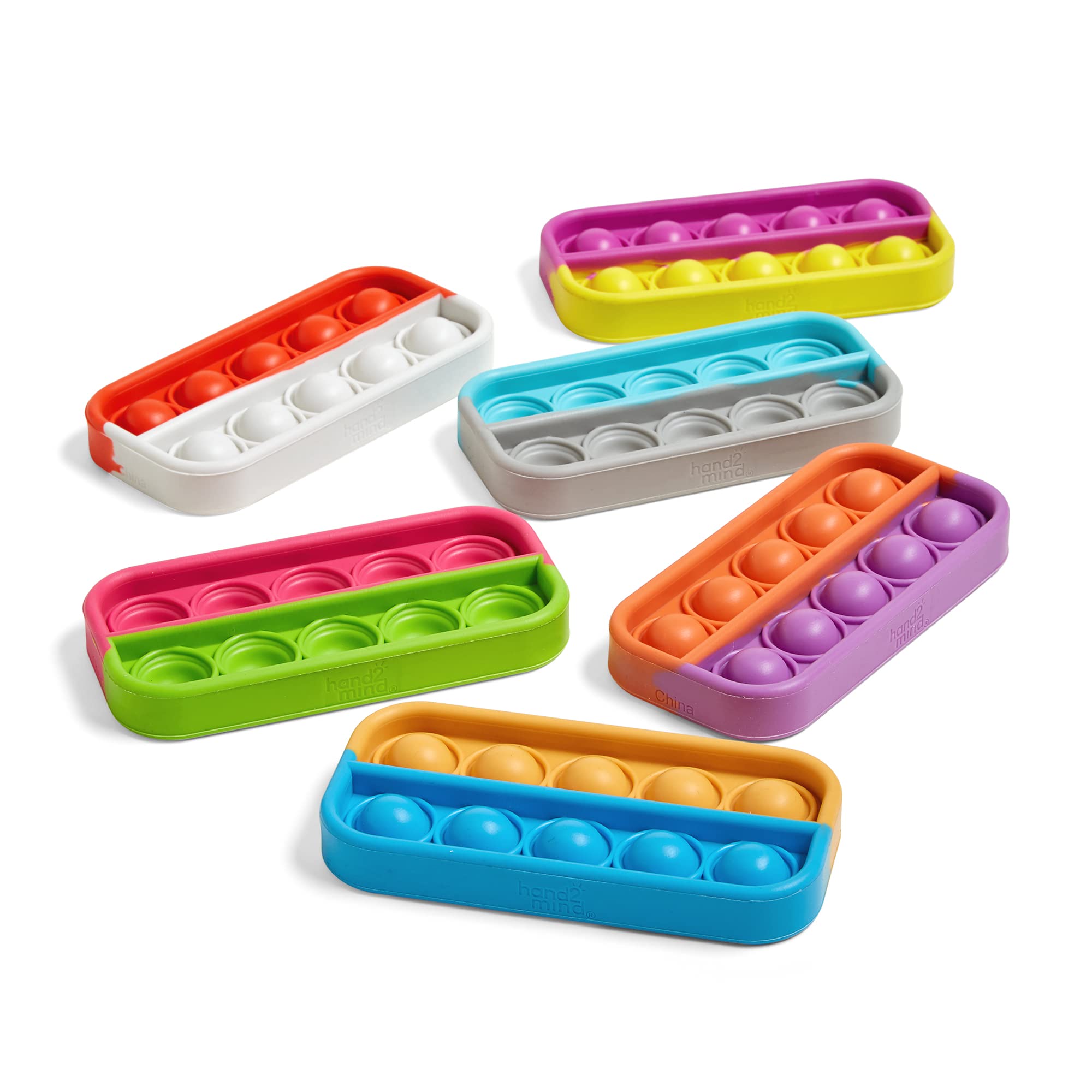 hand2mind Ten Frame Sensory Bubble Poppers - Math Manipulatives & Fidget Toy | Set of 6