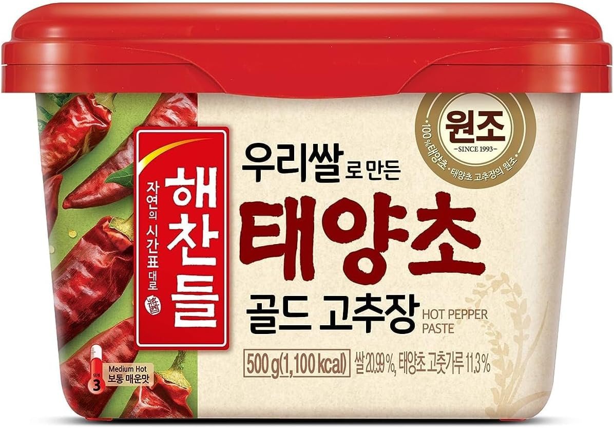 CJ Haechandle Mittelscharfe Chili-Pfefferpaste (Quadratisch) Gochujang, 500g