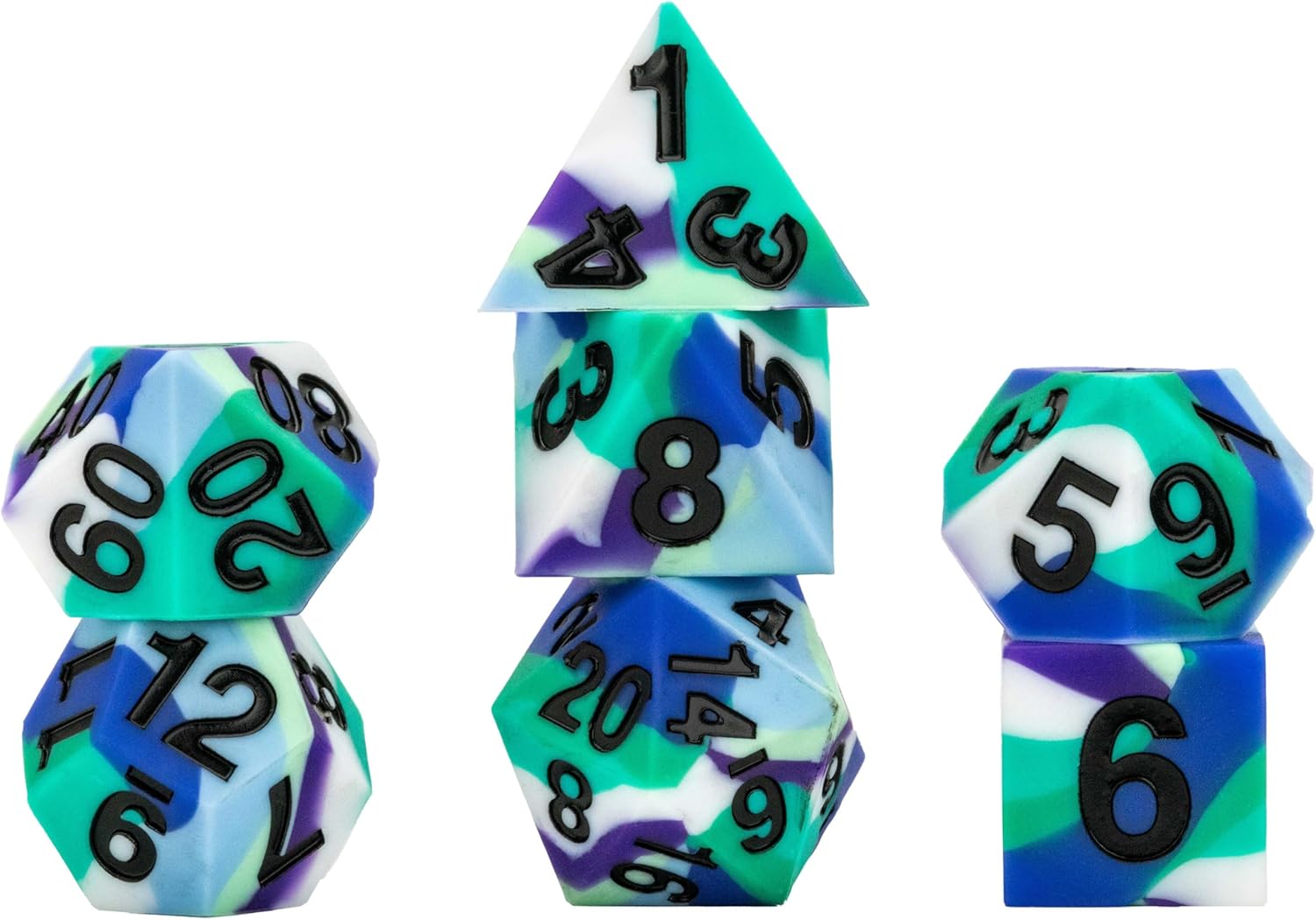 Metallic Dice Games FanRoll 16mm Pride Sharp Edge Silikonkautschuk Polyedrisches Würfelset