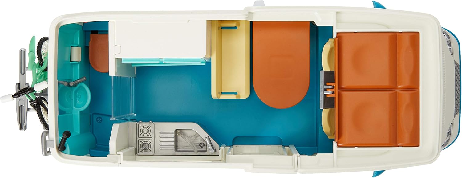 PLAYMOBIL Family Camper 70088 - Playset with Removable Roof & Convertible Sleeping Area for Ages 4+ 6