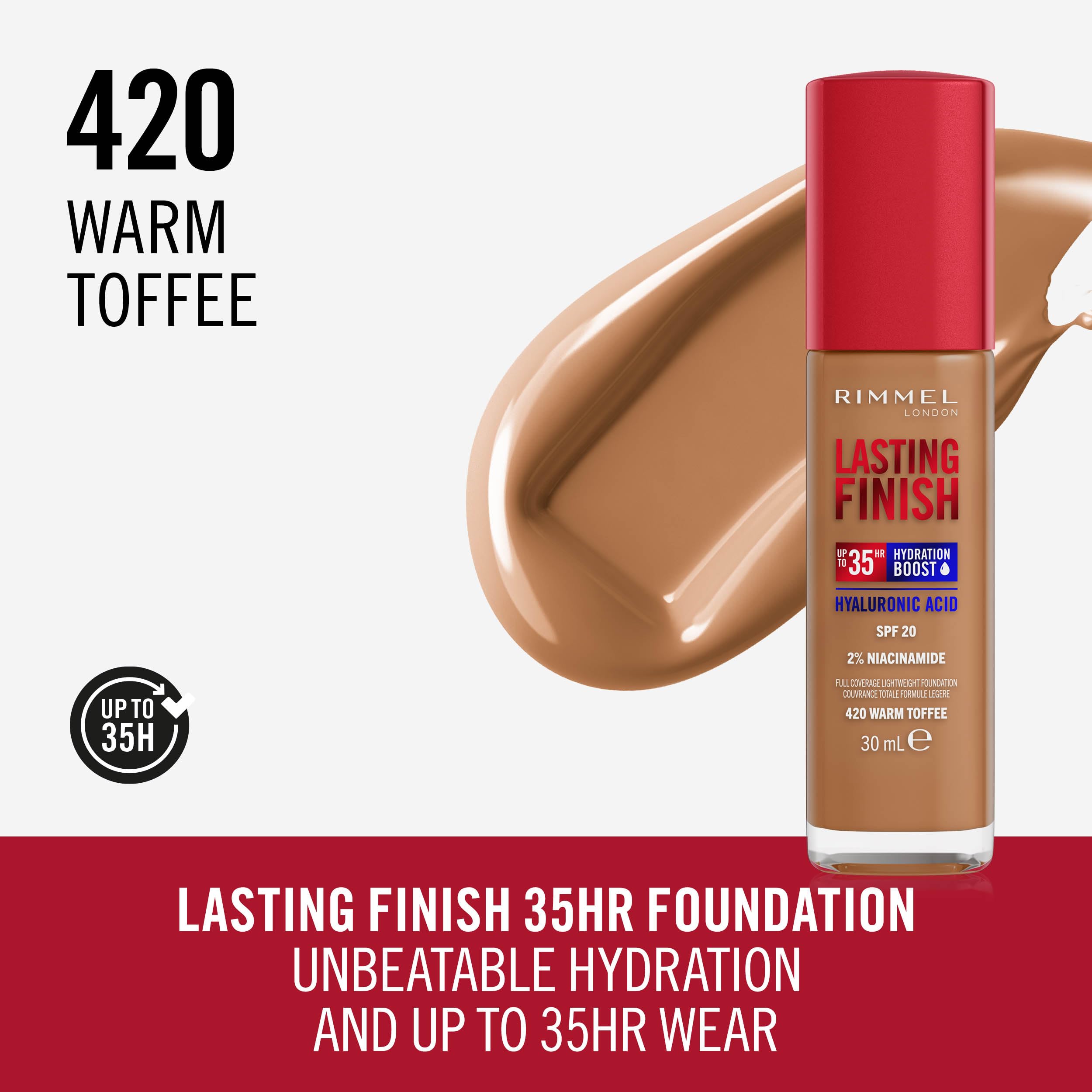 Rimmel - Lasting Finish 35Hr Foundation (110g) 420 Warm Toffee 3