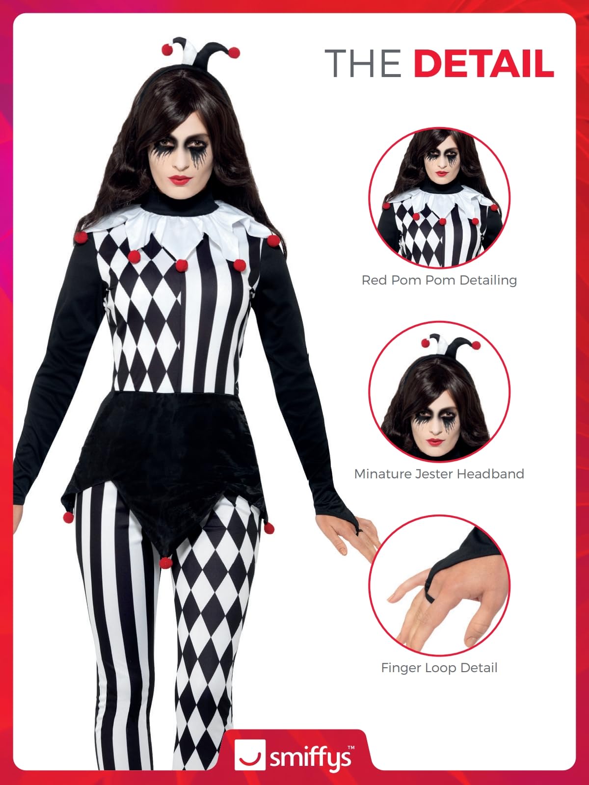 Smiffys Female Jester Costume - Adult 12