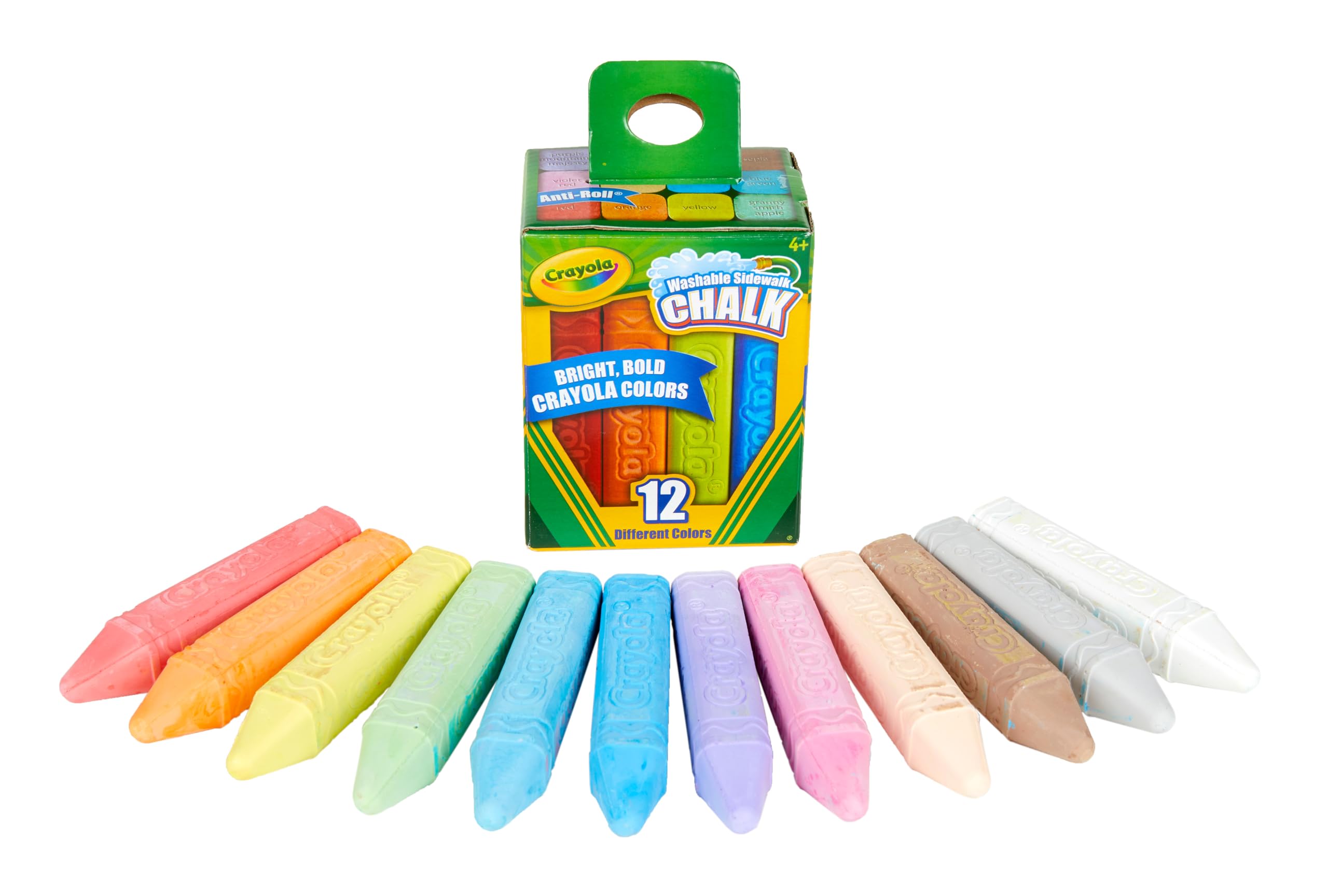 CRAYOLA Outdoor Chalk - Washable Sidewalk Chalk, Square Shape, 12 Assorted Colors 3