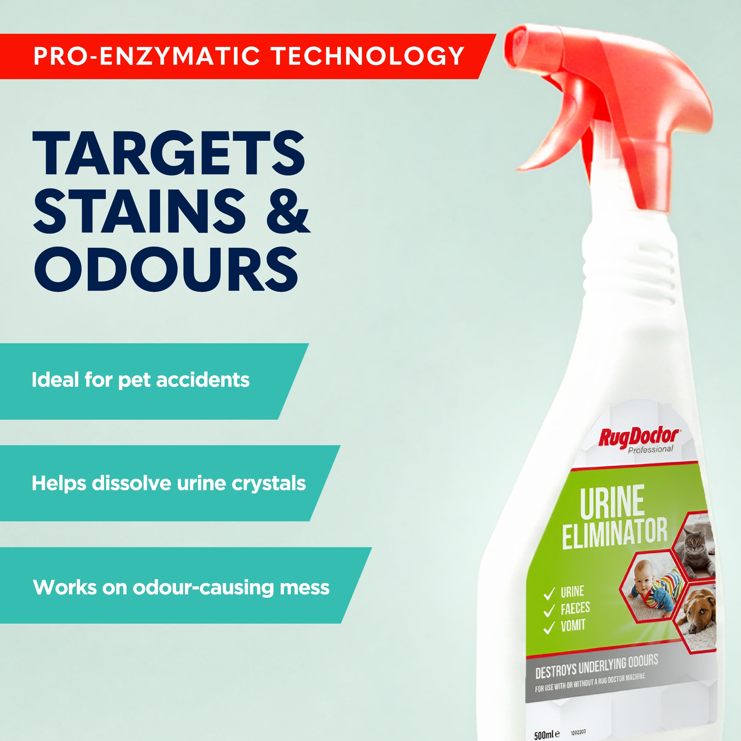 Rug Doctor Urine Eliminator Enzyme Cleaner - 500ml for Pet Accidents & Pre-Treatment 3