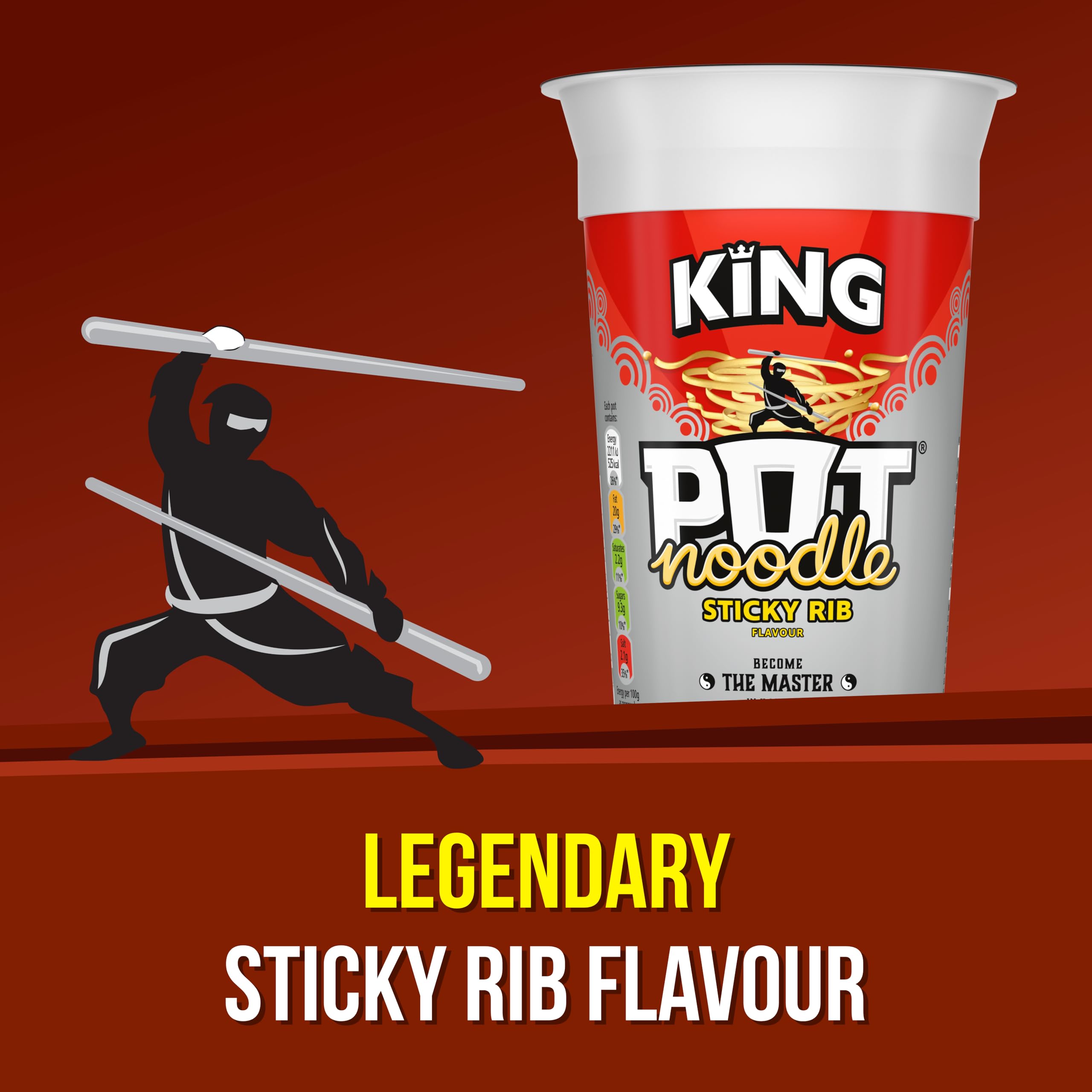Pot Noodle King Sticky Rib Flavour Instant Noodles, 114g 4