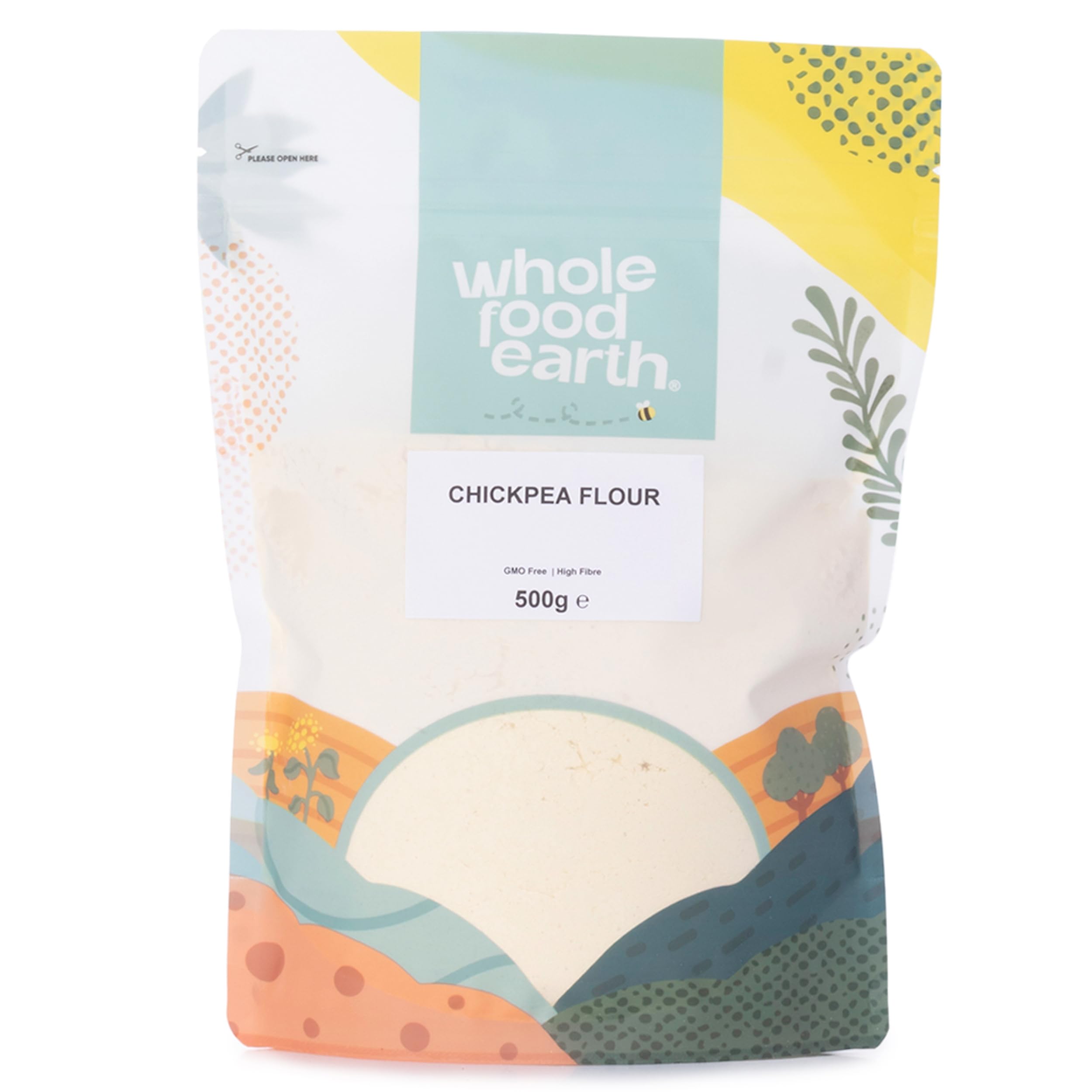 Wholefood Earth Kichererbsenmehl 500 g | Gentechnikfrei | Ballaststoffreich | Vegan | Recycelbare Verpackung