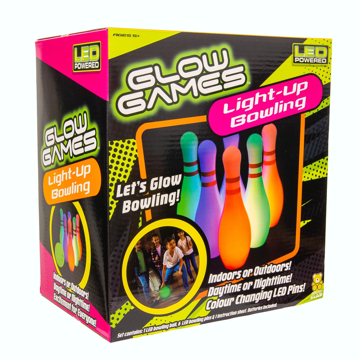 Glow in the Dark Bowling Set with LED Lights - Light-Up Bowling Game for Kids 5+