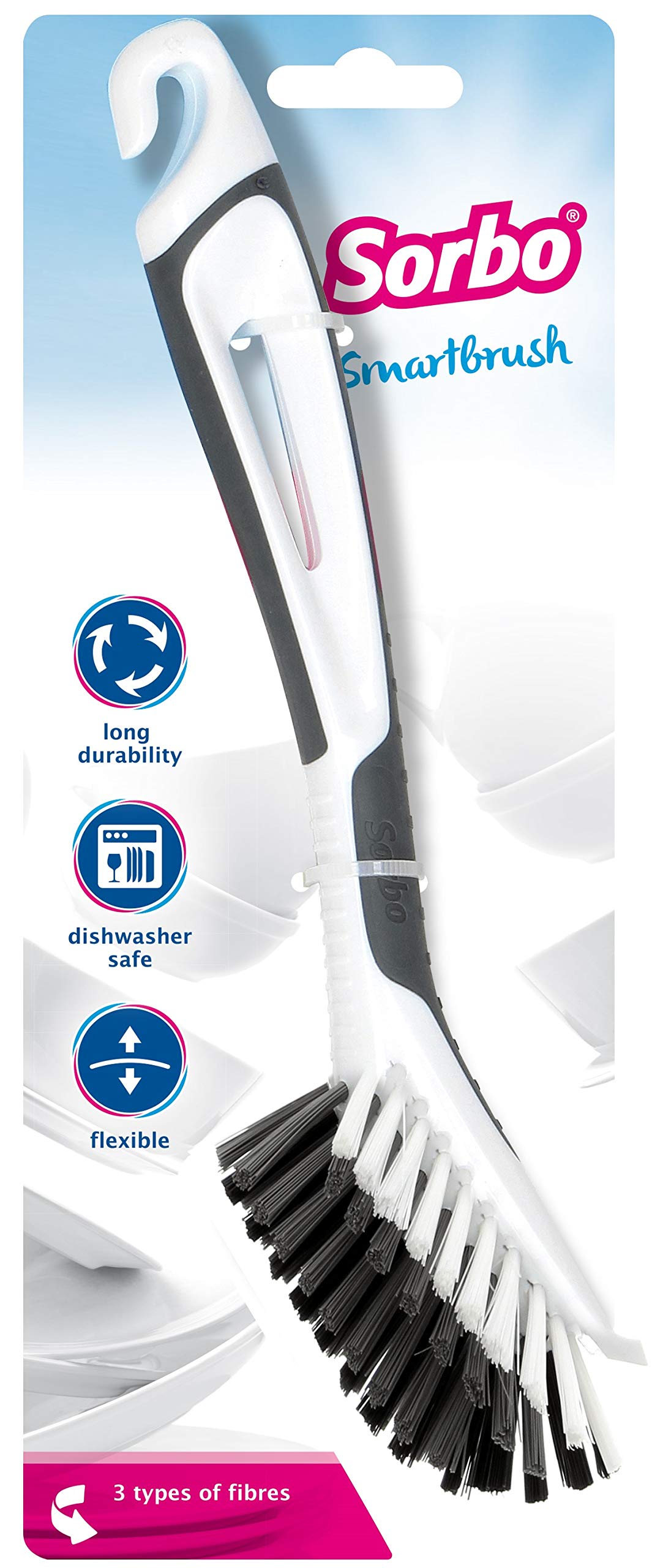 Sorbo - Smart Brush Dish Washing Up Brush with Non-Slip Soft-Grip Handle