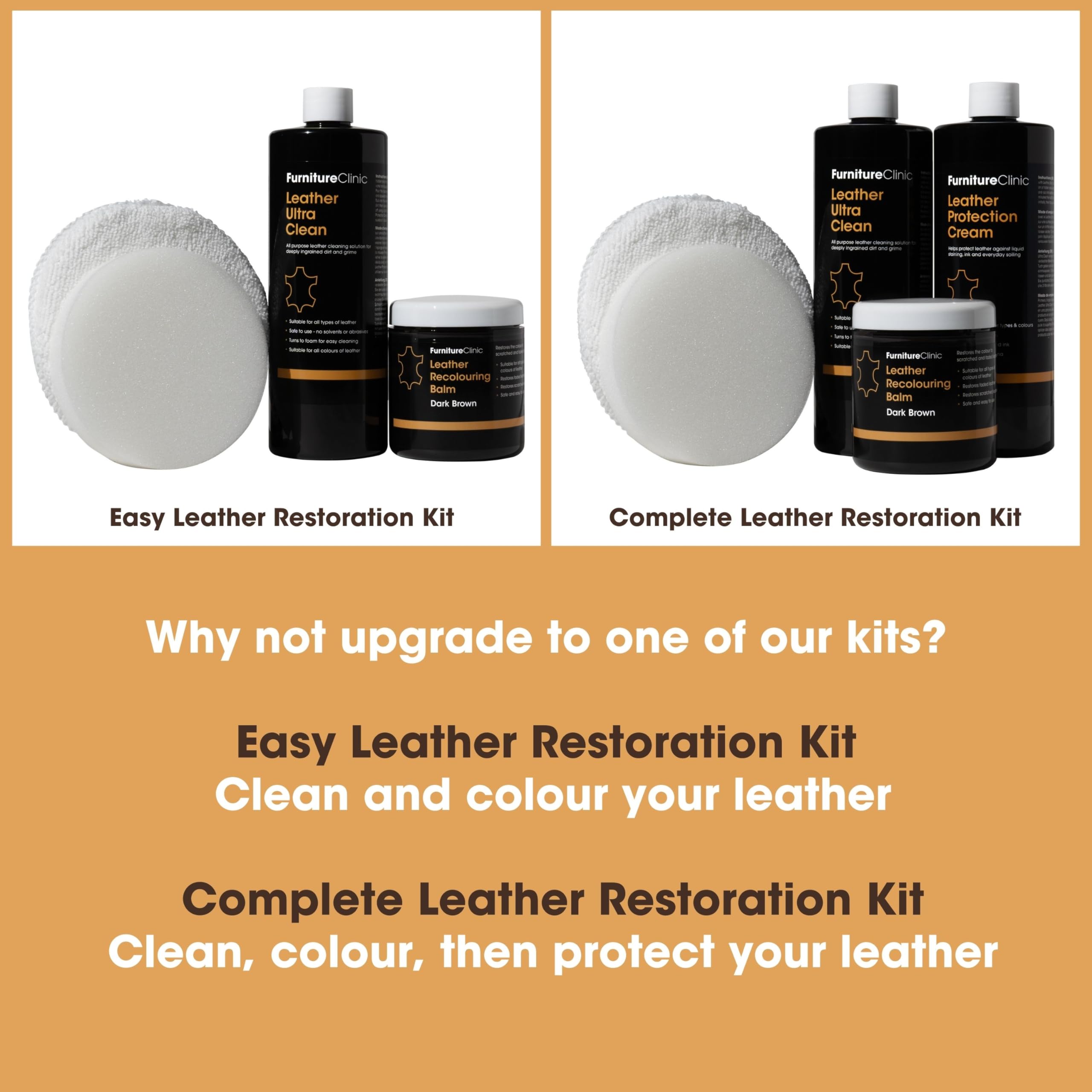Furniture Clinic Leather Recolouring Balm - Dark Brown for Sofas, Car Seats, Shoes & Bags 6