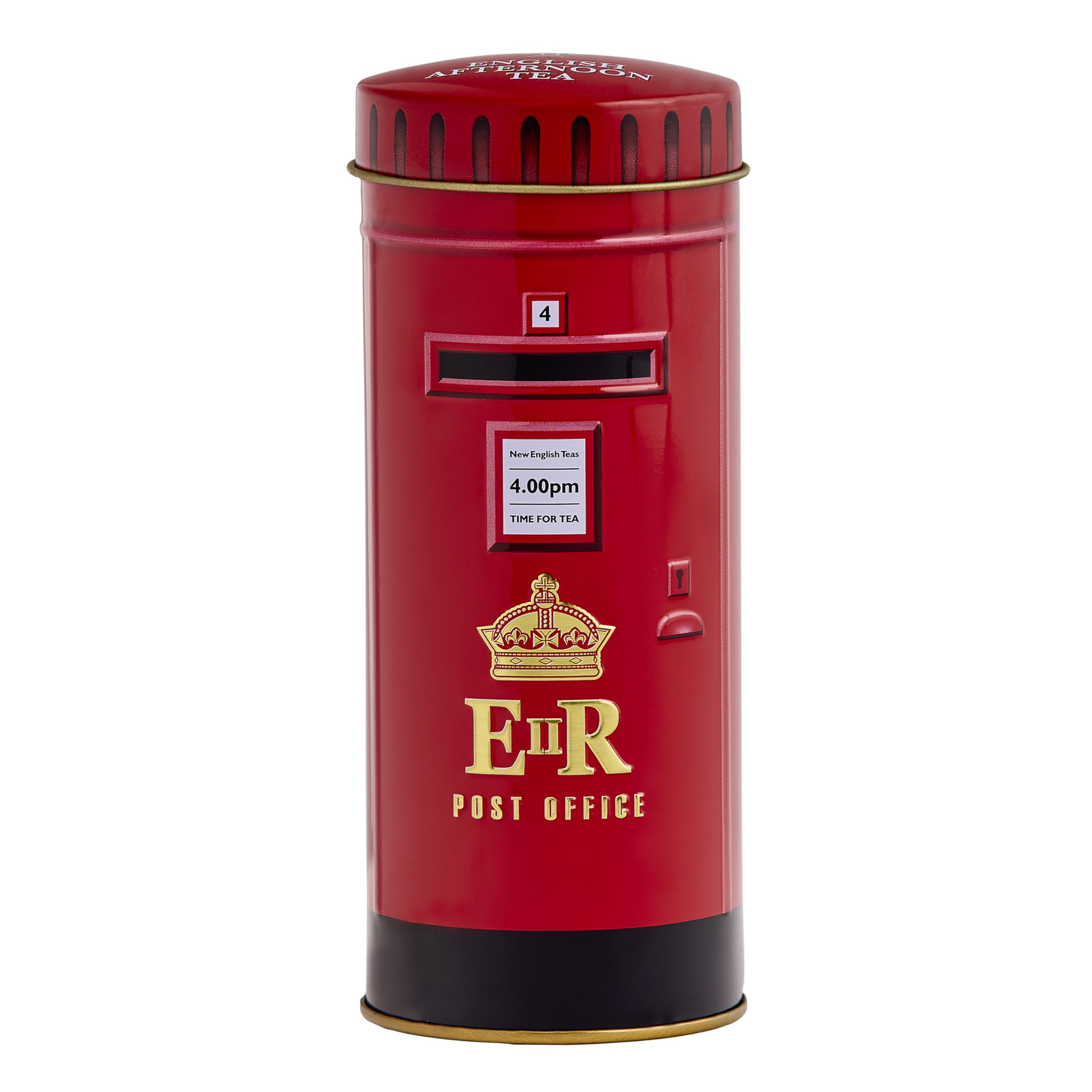 New English Teas British Post Box Tea Caddy with 14 English Breakfast Teabags - UK Souvenir Gift