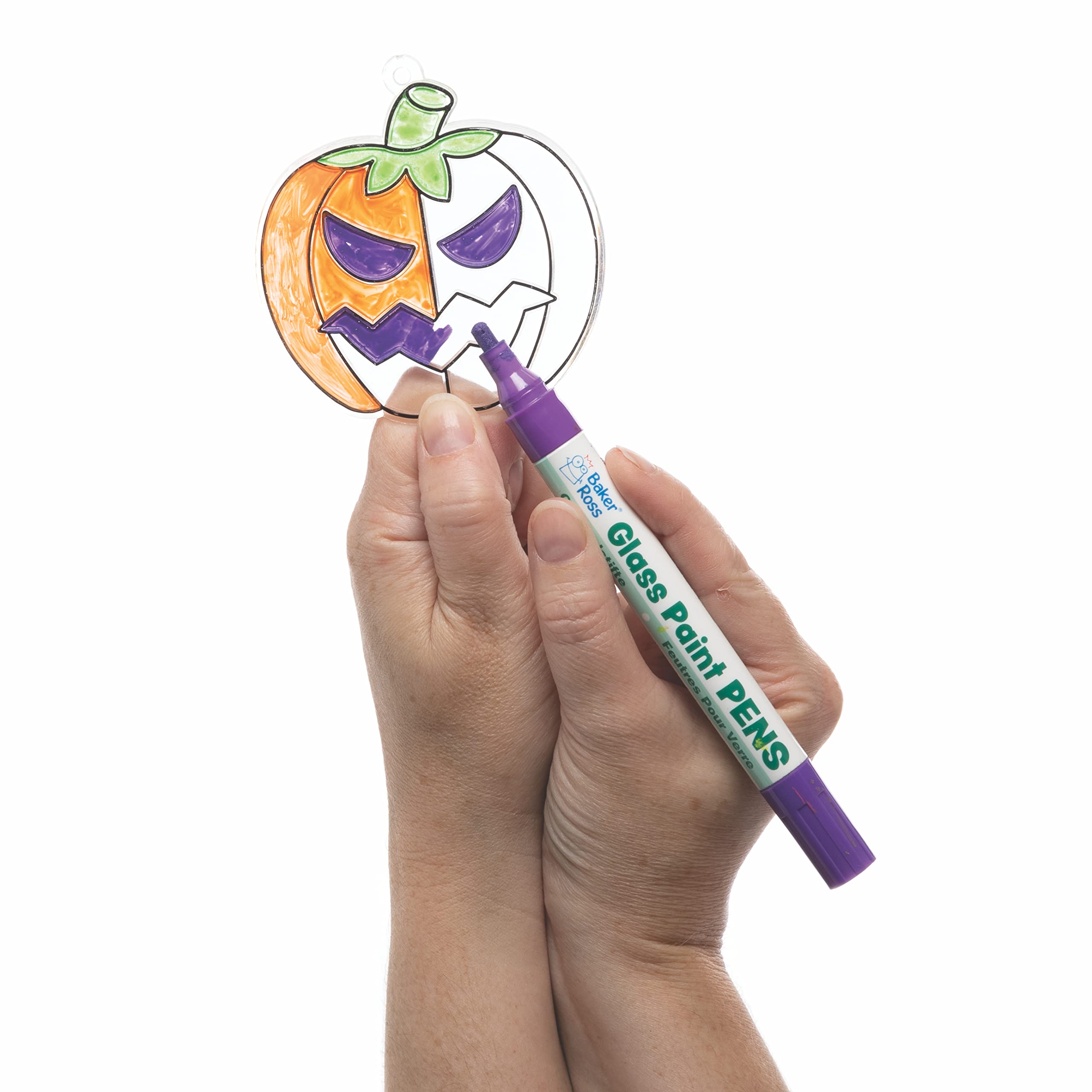 Baker Ross FE751 Pumpkin Suncatcher Decorations - Pack of 10, Multicolor Acrylic Craft Kits 4