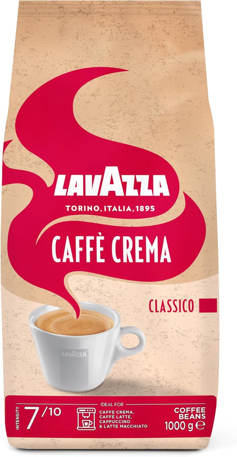 Lavazza Caffè Crema Classico - Roasted Whole Coffee Beans with Chocolate and Wood Notes
