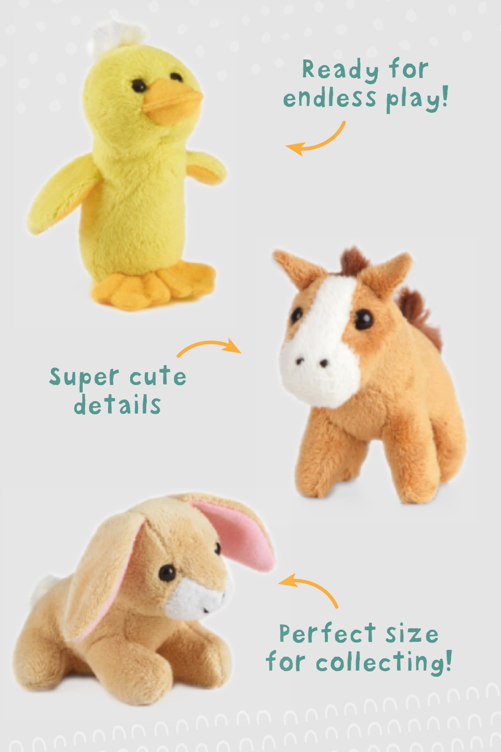 Living Nature Soft Toy Gift Bundle - 6 Pack Farm Buddies with Educational Animal Facts 4