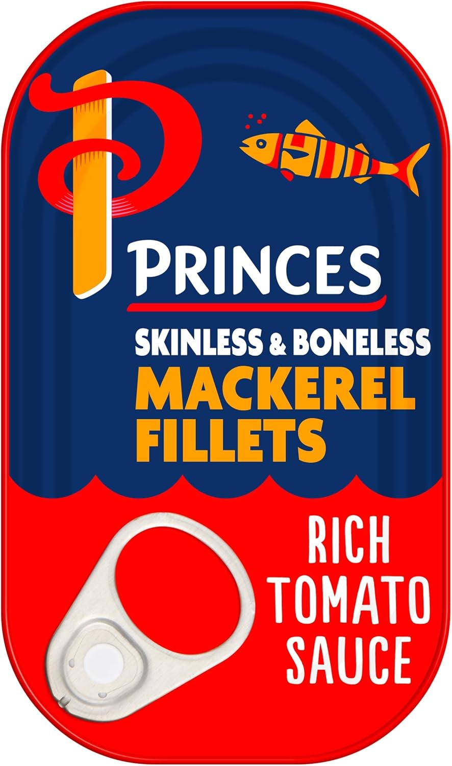 Princes Mackerel Fillets in Tomato Sauce, 125g, Pack of 10