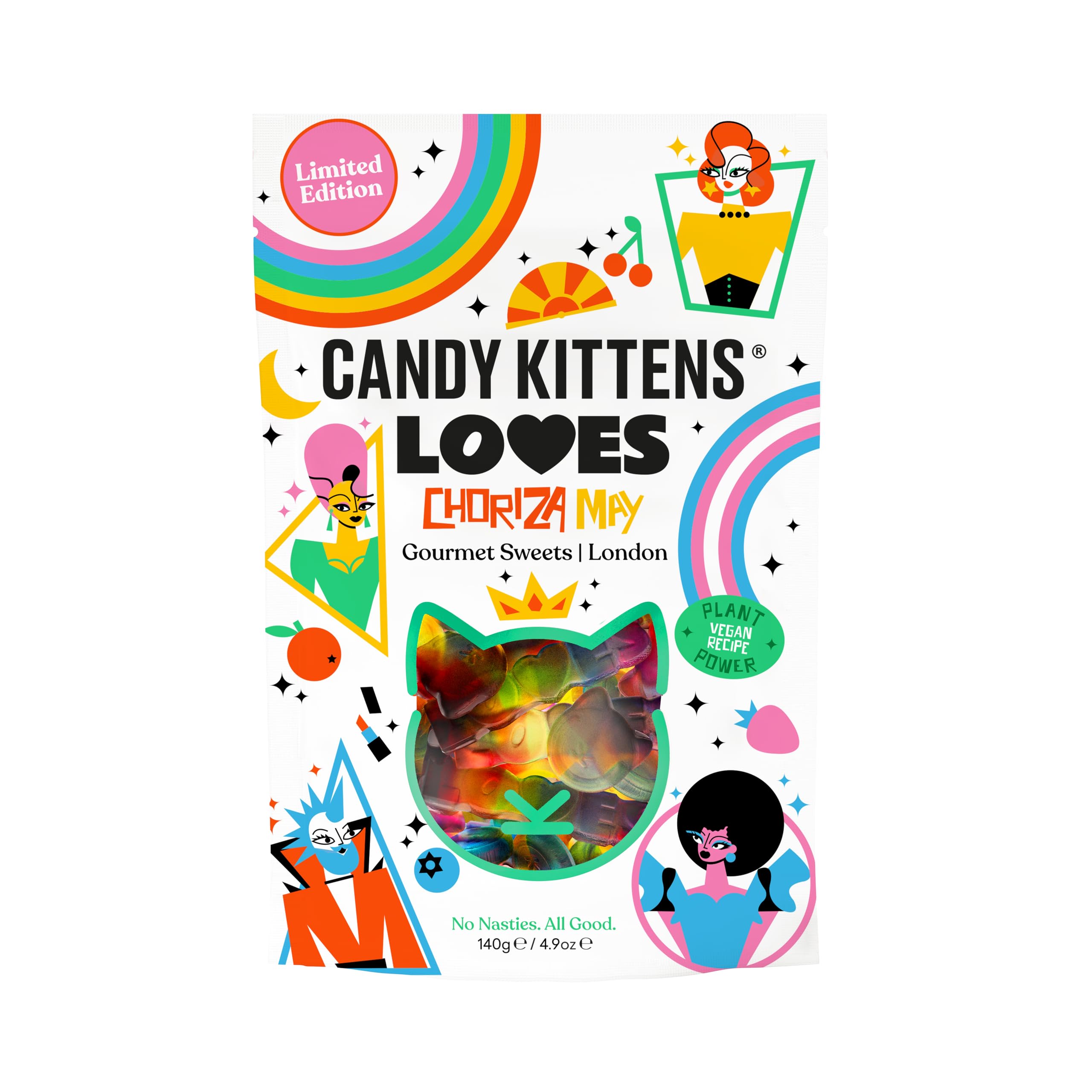 Candy Kittens LOVES Vegan Sweets – Fizzy Treats with Real Fruit Juice (140g)