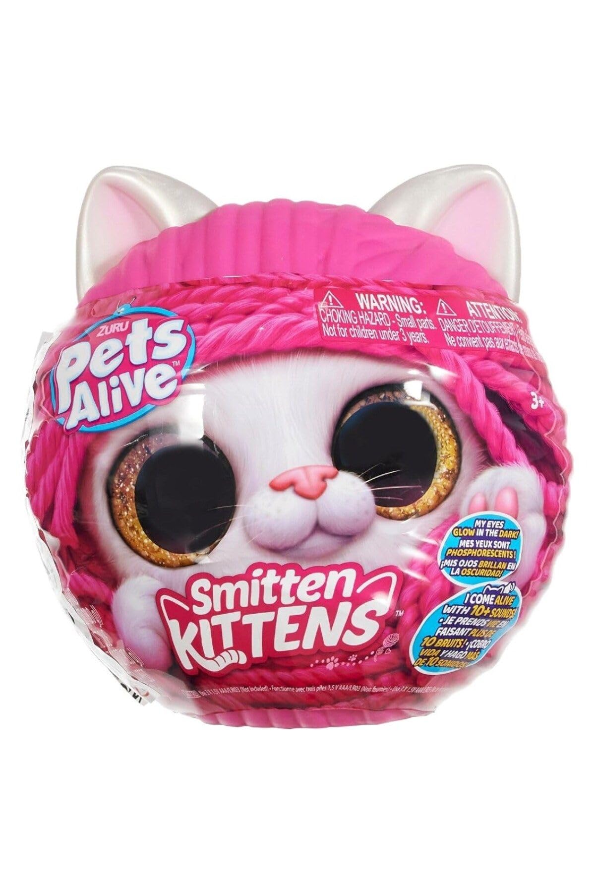 Pets Alive Smitten Kitten – Interaktives elektronisches Plüschspielzeug mit 10 echten Geräuschen, ab 3 Jahren (Ingwer) 5