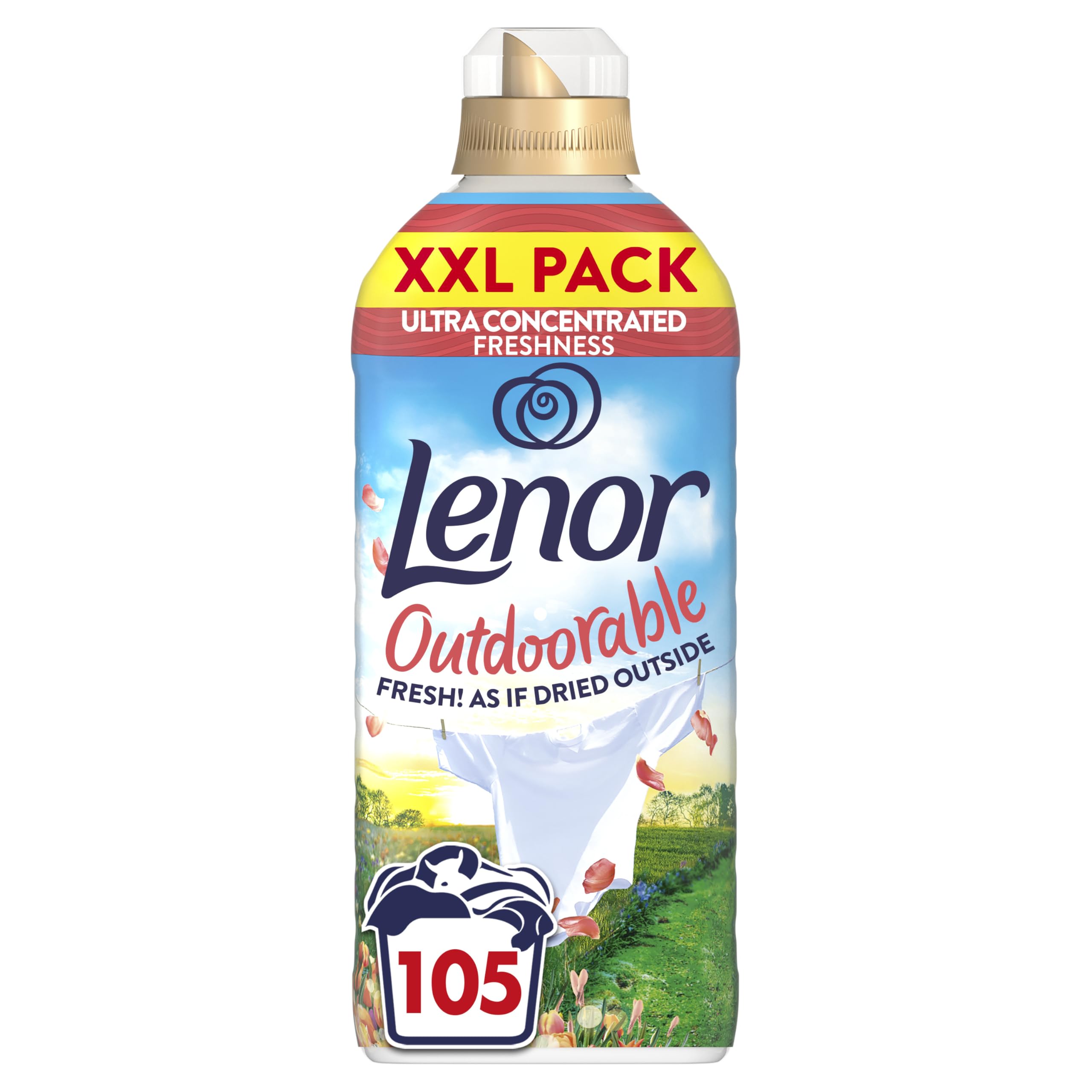 Lenor Outdoorable Liquid Fabric Softener - First Day of Spring Scent | 105 Washes | 1.47L
