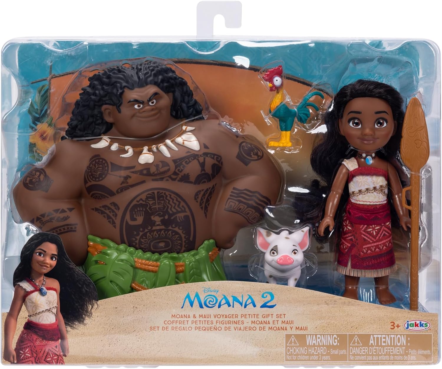 Moana 2 Disney's Voyager Petite Doll Playset - Moana & Maui with Pua, Heihei & Oar 5
