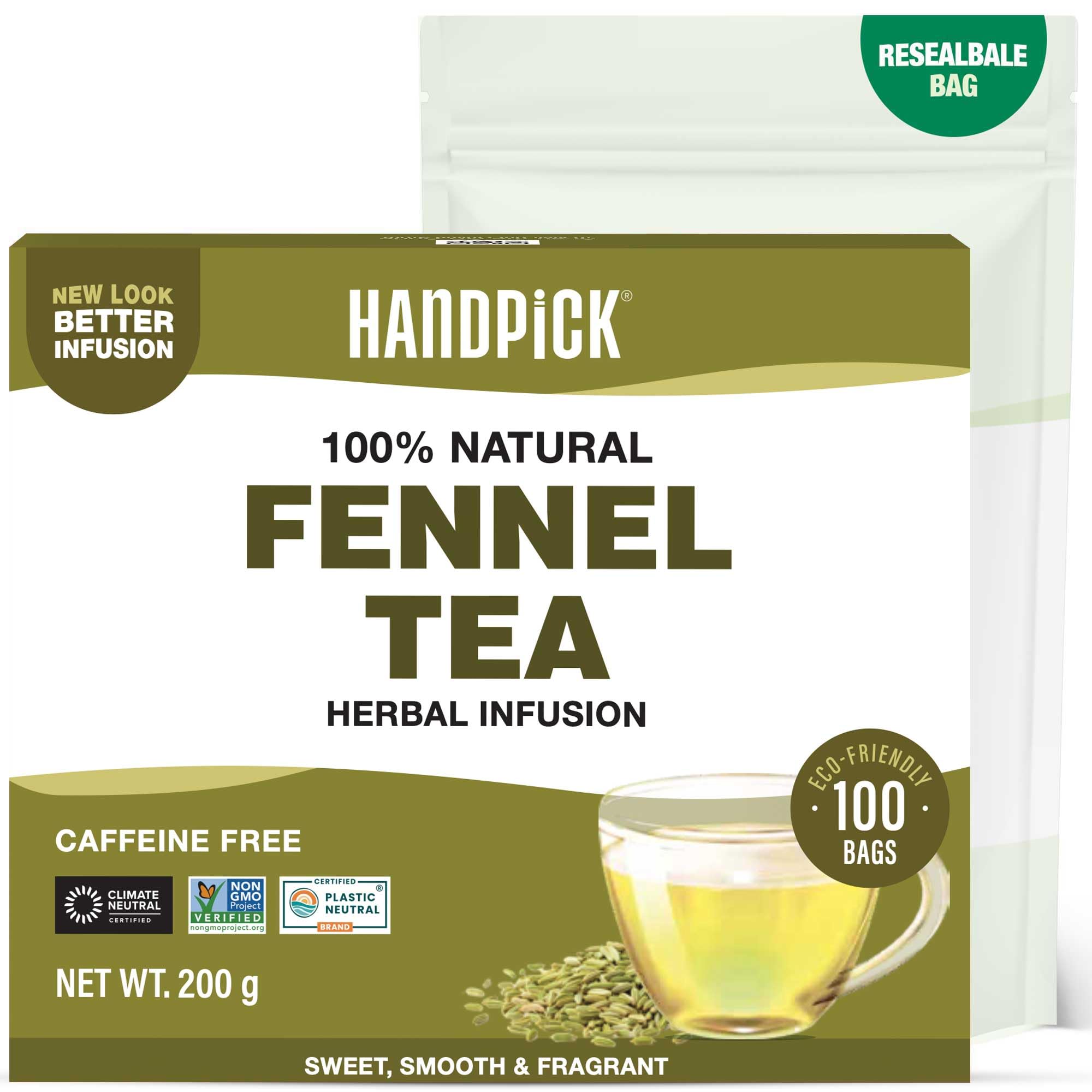 HANDPICK Fennel Tea (100 Eco Conscious Tea Bags) - Caffeine & Gluten Free